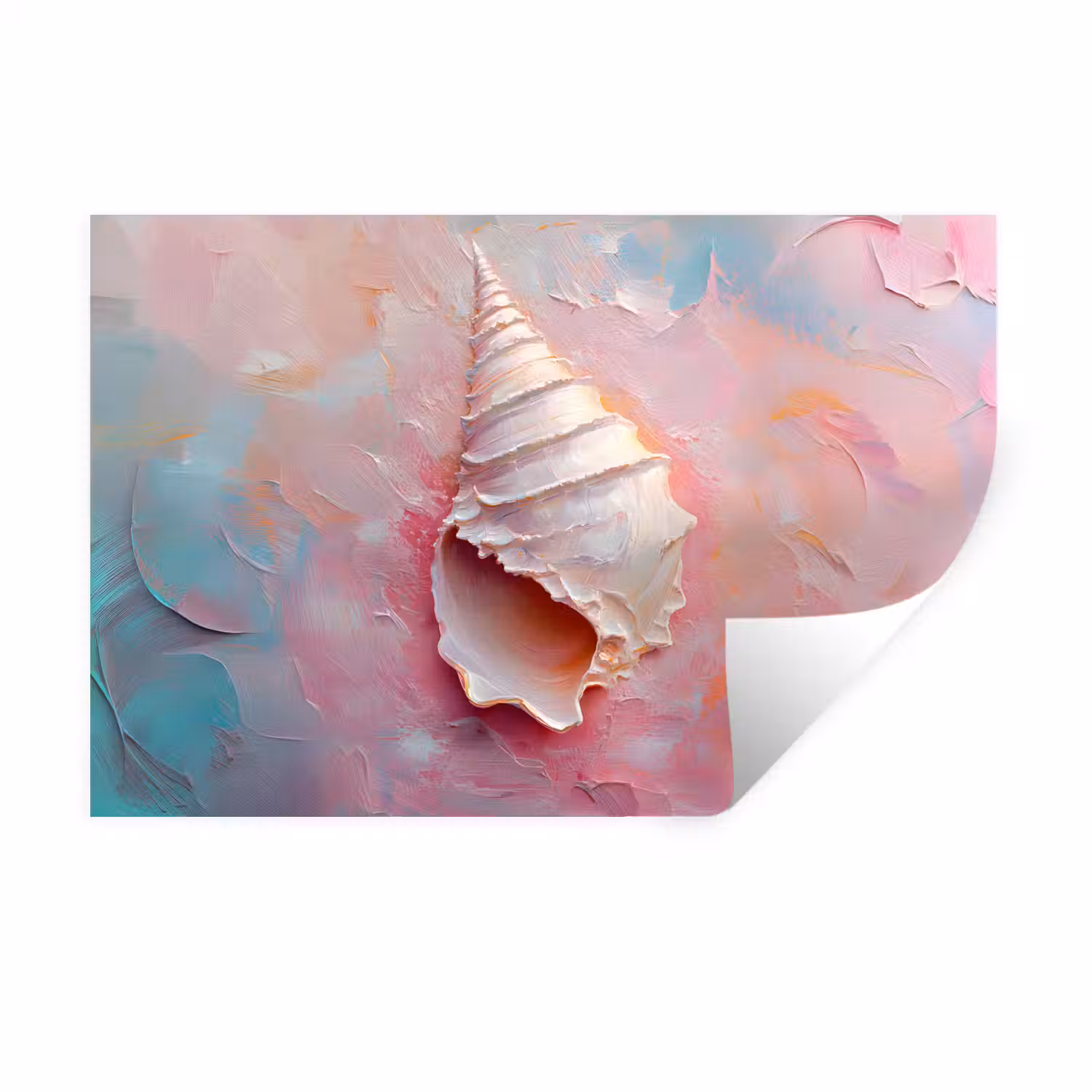 Schelp - Pastel - Pink Muursticker klein -3d