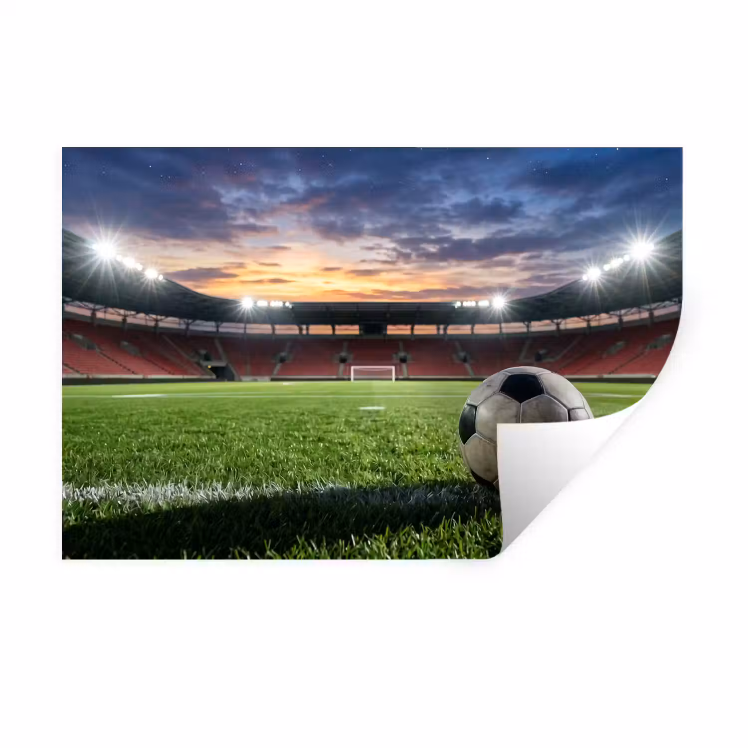 Voetbal - Stadion - Sport - Groen Muursticker klein -3d