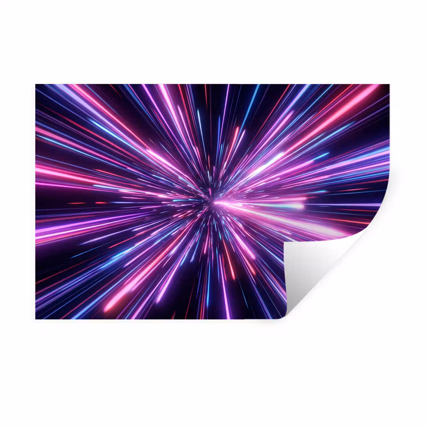 Lichtsnelheid - Ruimte - Roze - Paars Muursticker klein -3d