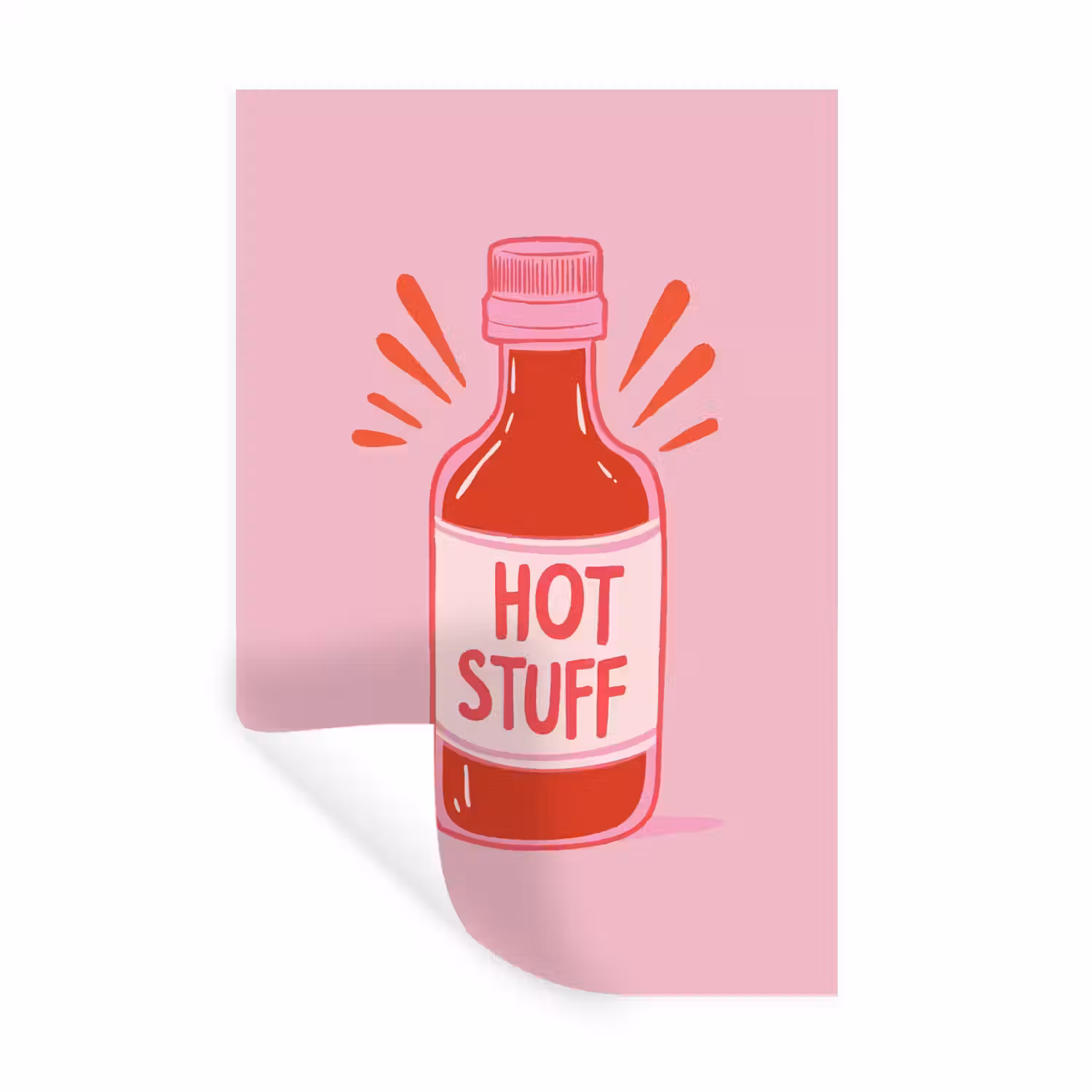 Pittig - Rood - Saus - Grafisch Muursticker klein -3d