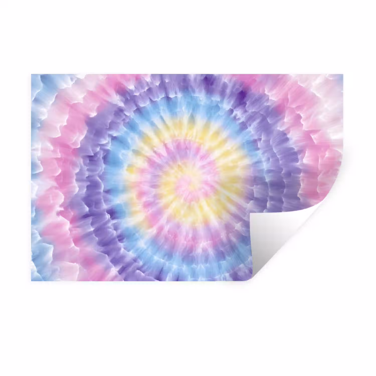 Spiraal - Tie dye - Pasteltinten Muursticker klein -3d