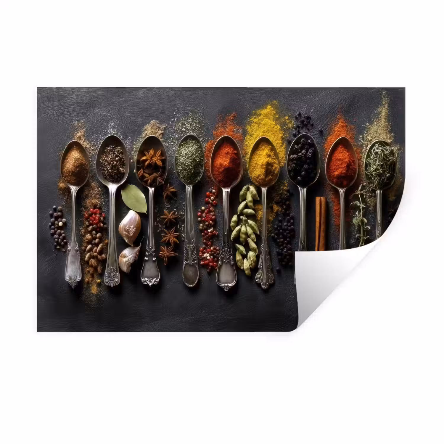 Lepels - Specerijen - Kaneel - Chili Muursticker klein -3d