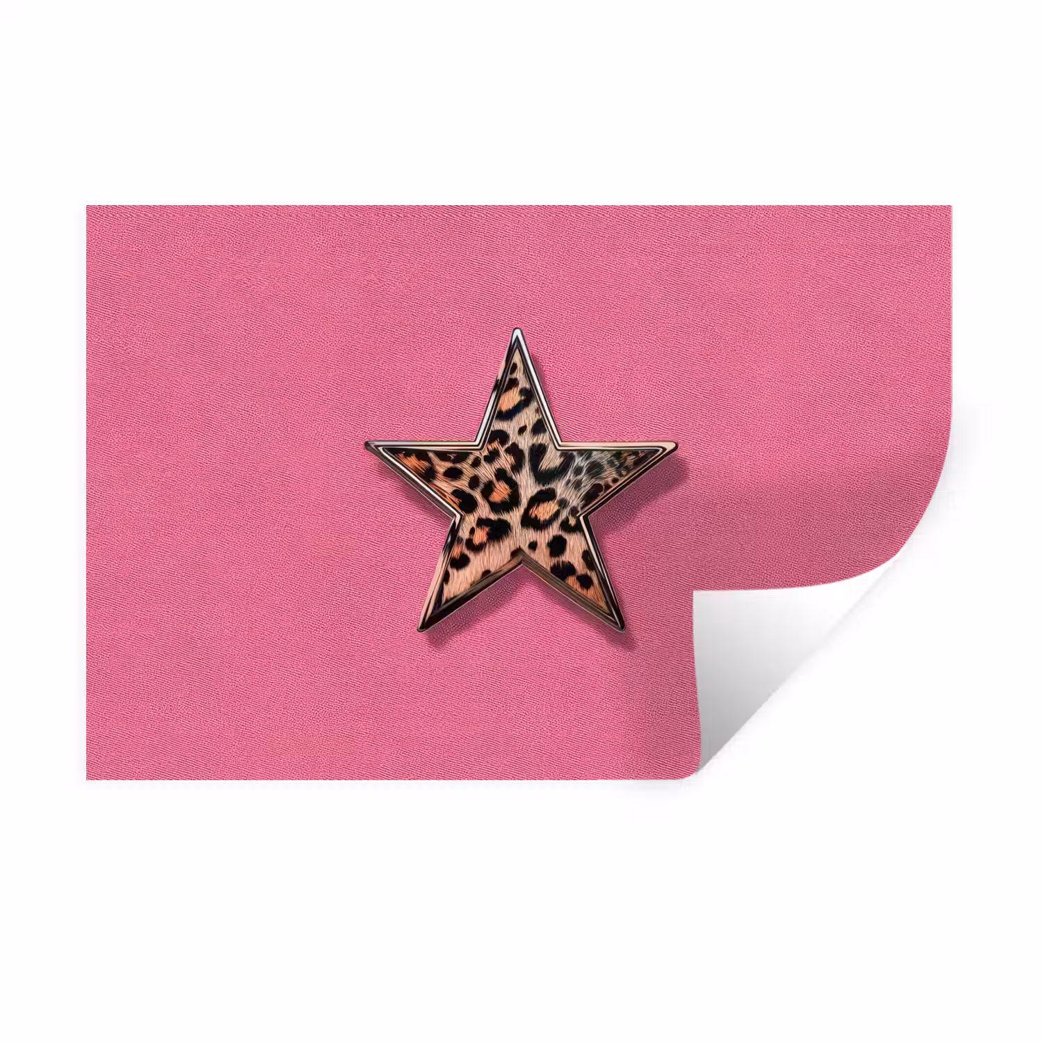 Ster - Luipaard - Print - Roze Muursticker klein -3d
