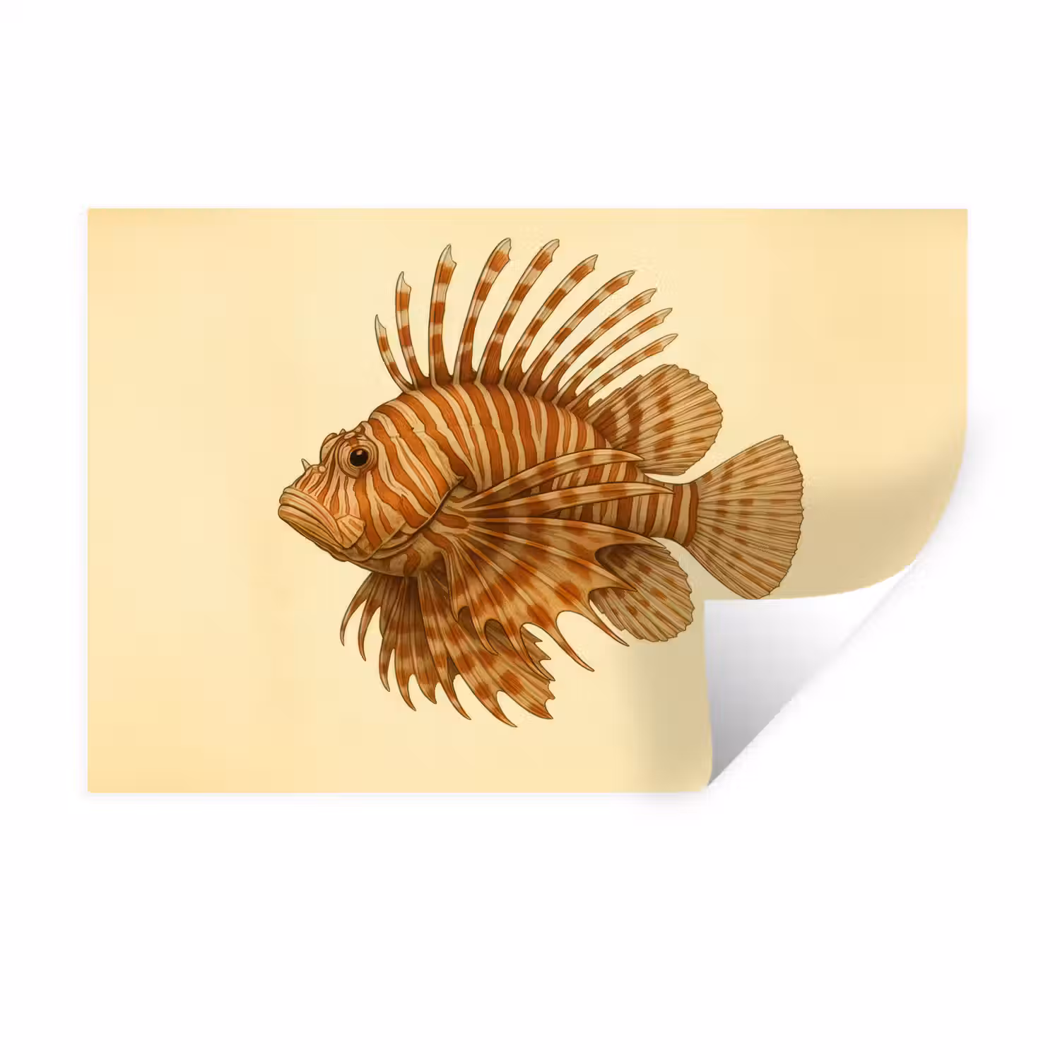 Strepen - Vis - Rond - Stekels Muursticker klein -3d
