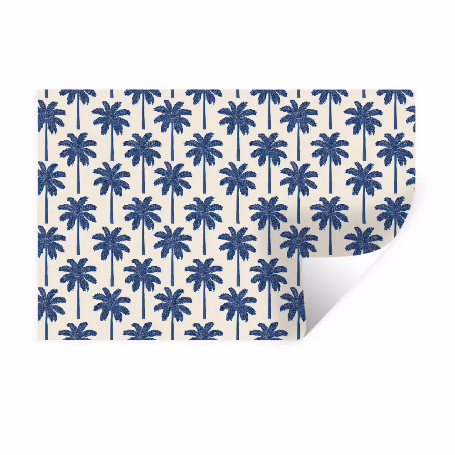 Symmetrisch - Palm - Blauw Muursticker klein 286 -3d