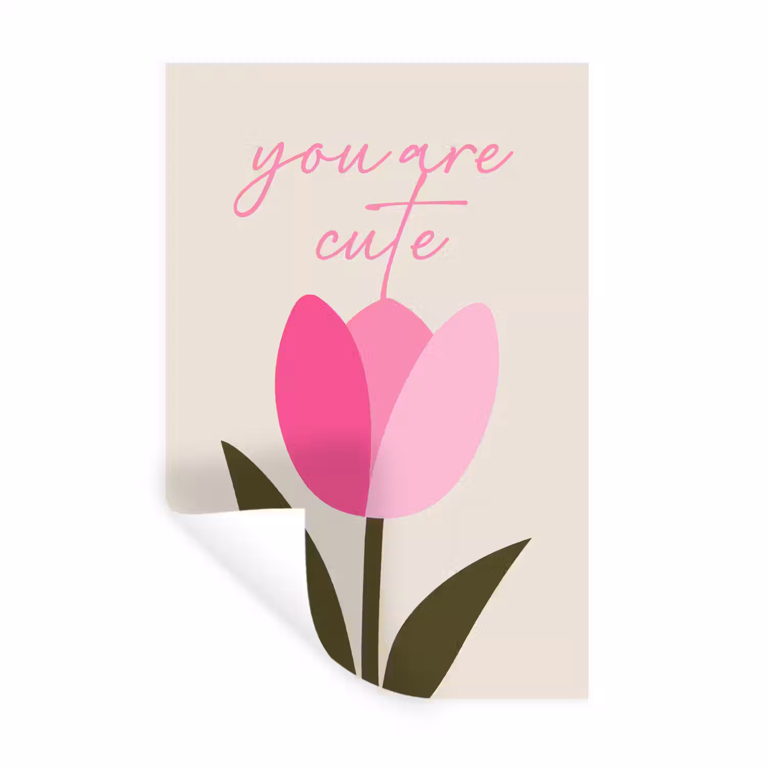 Tulp - Roze - Valentijn - Bloem Muursticker klein -3d