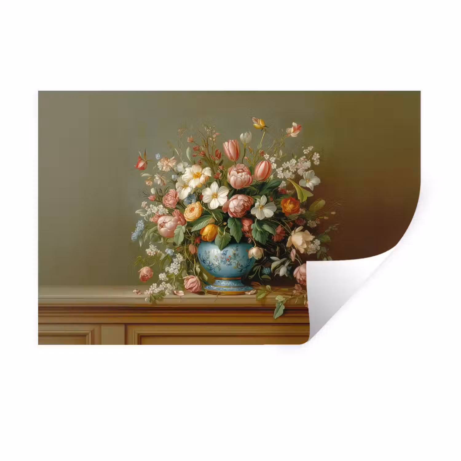 Vaas - Pastel - Kleuren - Bloemen Muursticker klein -3d