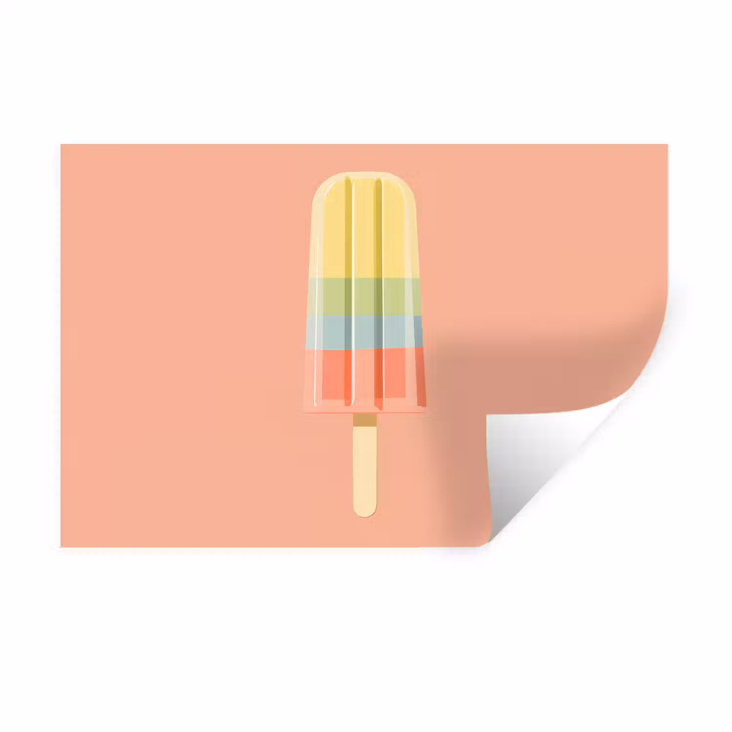 Waterijsje - Pasteltinten - Minimalistisch Muursticker klein -3d
