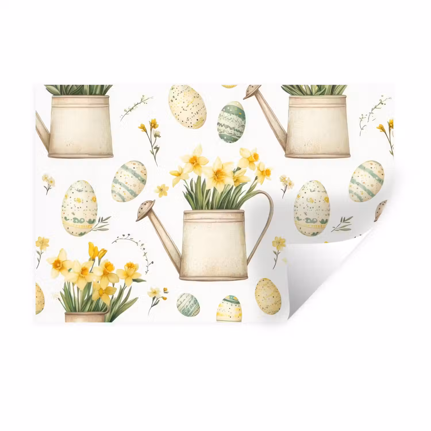 Gieter - Bloemen - Eieren Muursticker klein -3d