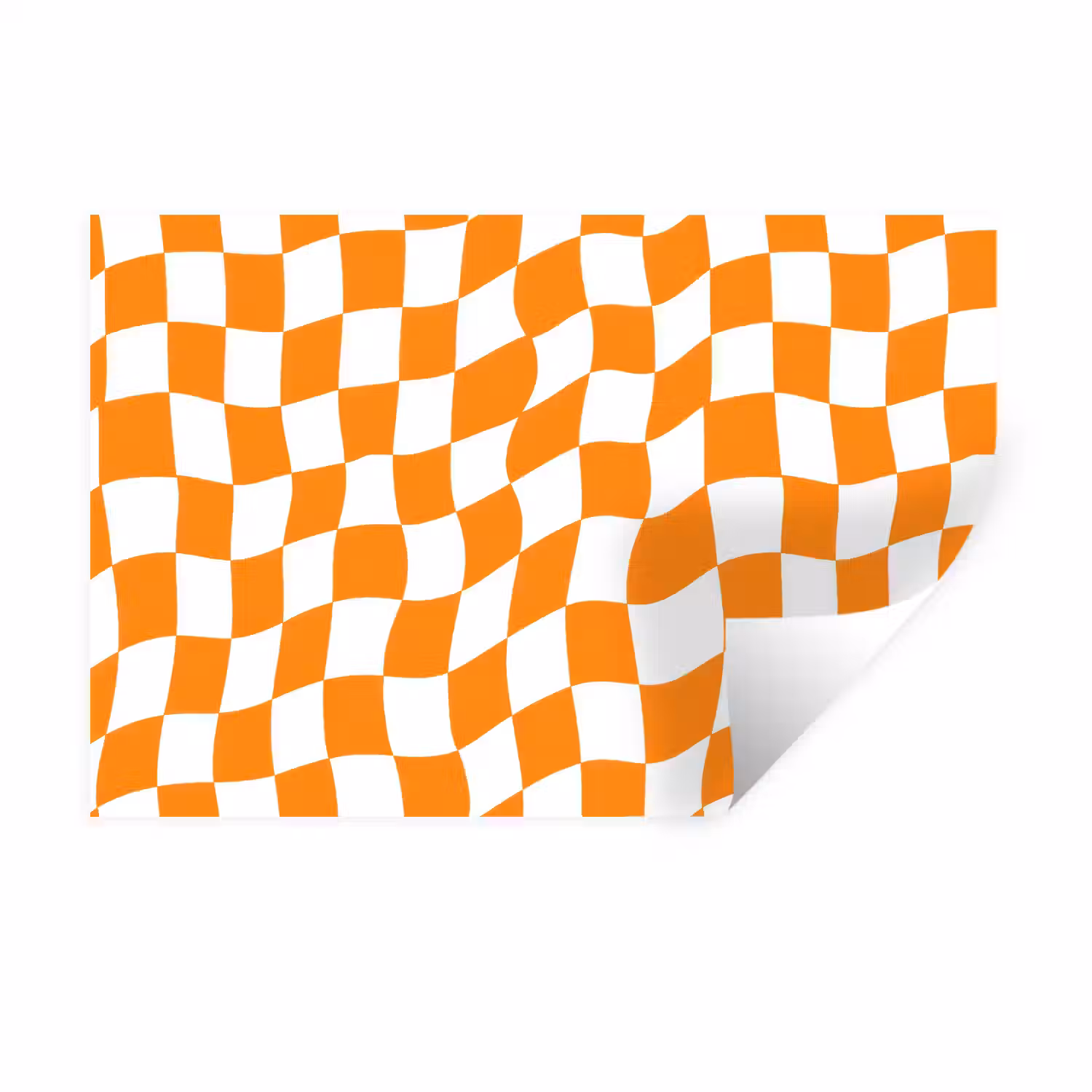 Golvend - Patroon - Oranje Muursticker klein 286 -3d