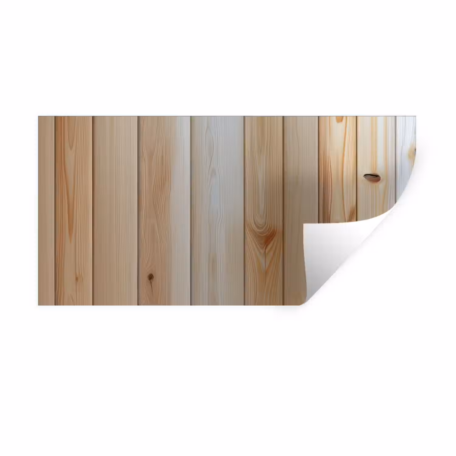Hout - Planken - Licht Muursticker klein -3d