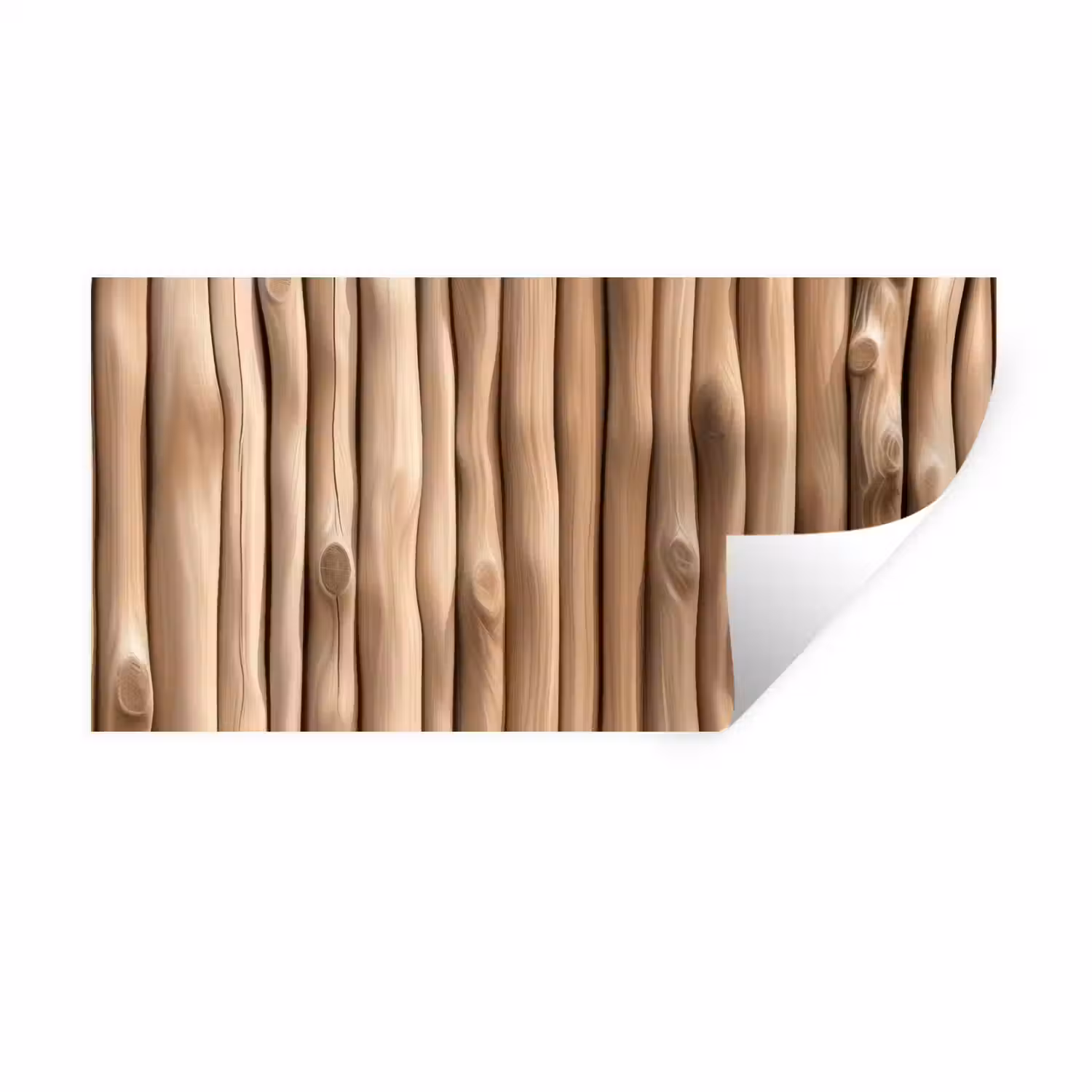 Hout - Stam - Lichtbruin Muursticker klein -3d