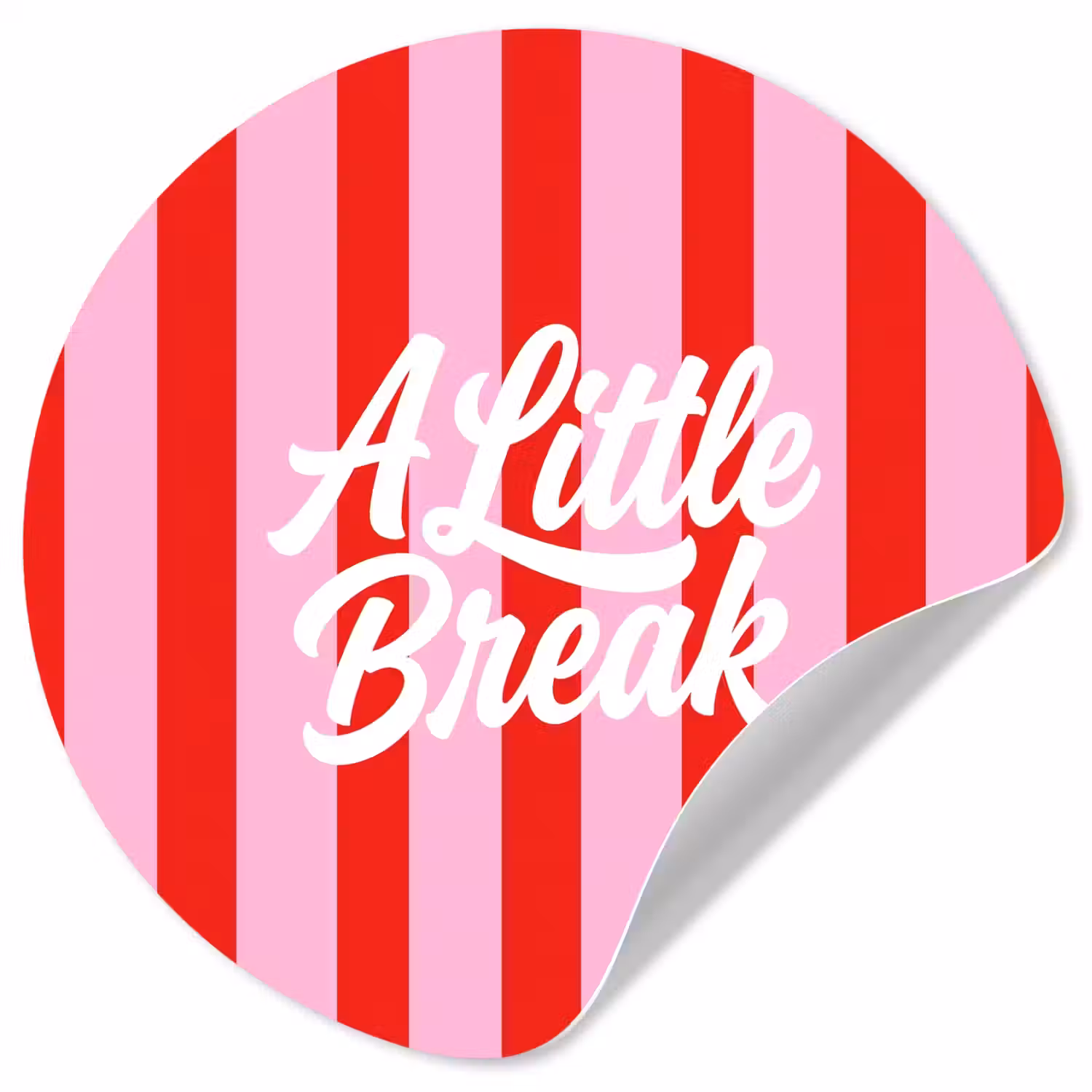 A Little Break - Strepen - Rood - Roze Wandcirkel behangsticker klein -3d