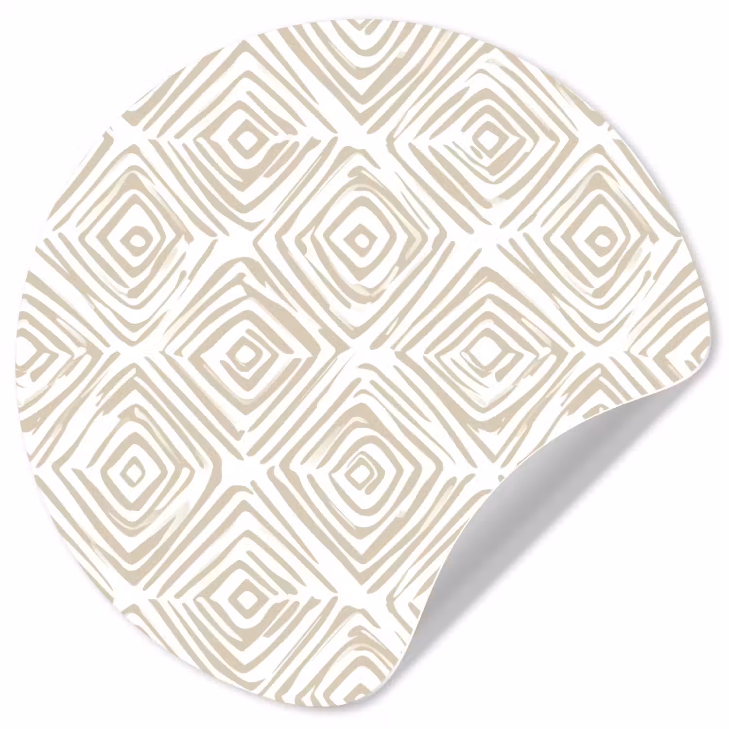 Abstract - Ruit - Beige Wandcirkel behangsticker klein 186 -3d