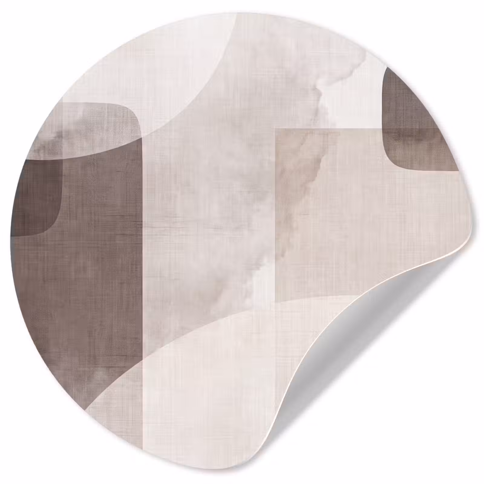 Wallpaper Circle - Abstract Shapes - Beige - Abstracte vormen - Beige Wandcirkel behangsticker klein