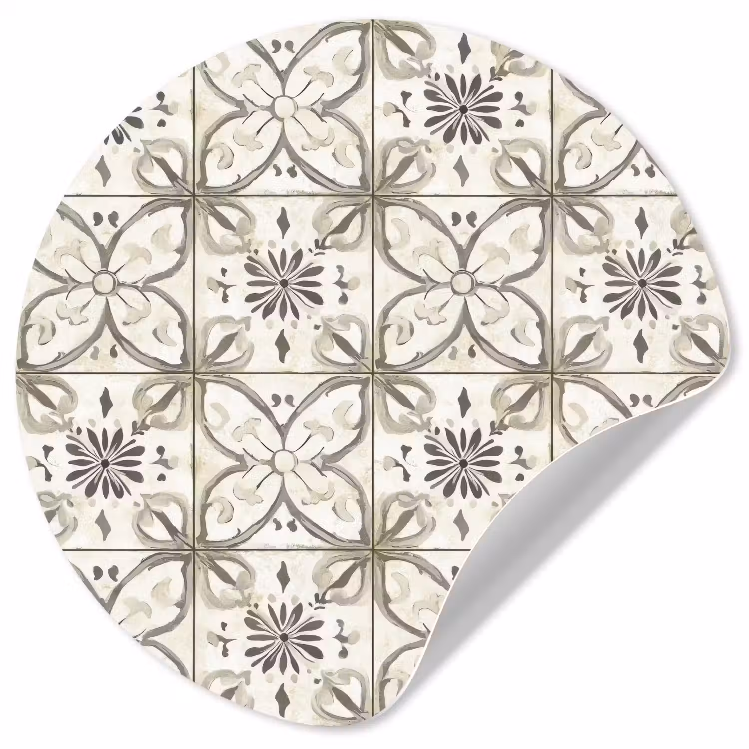 Antiek - Tegel - Beige Wandcirkel behangsticker klein 186 -3d