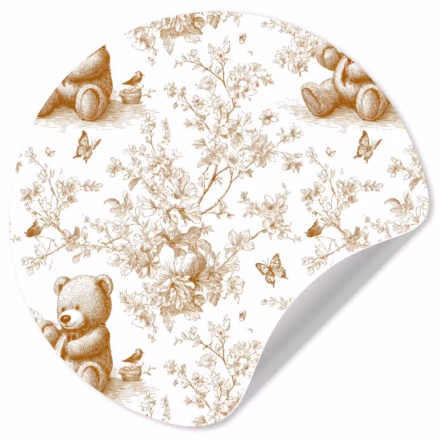 Beer - Tijdloos - Bruin Wandcirkel behangsticker klein 186 -3d