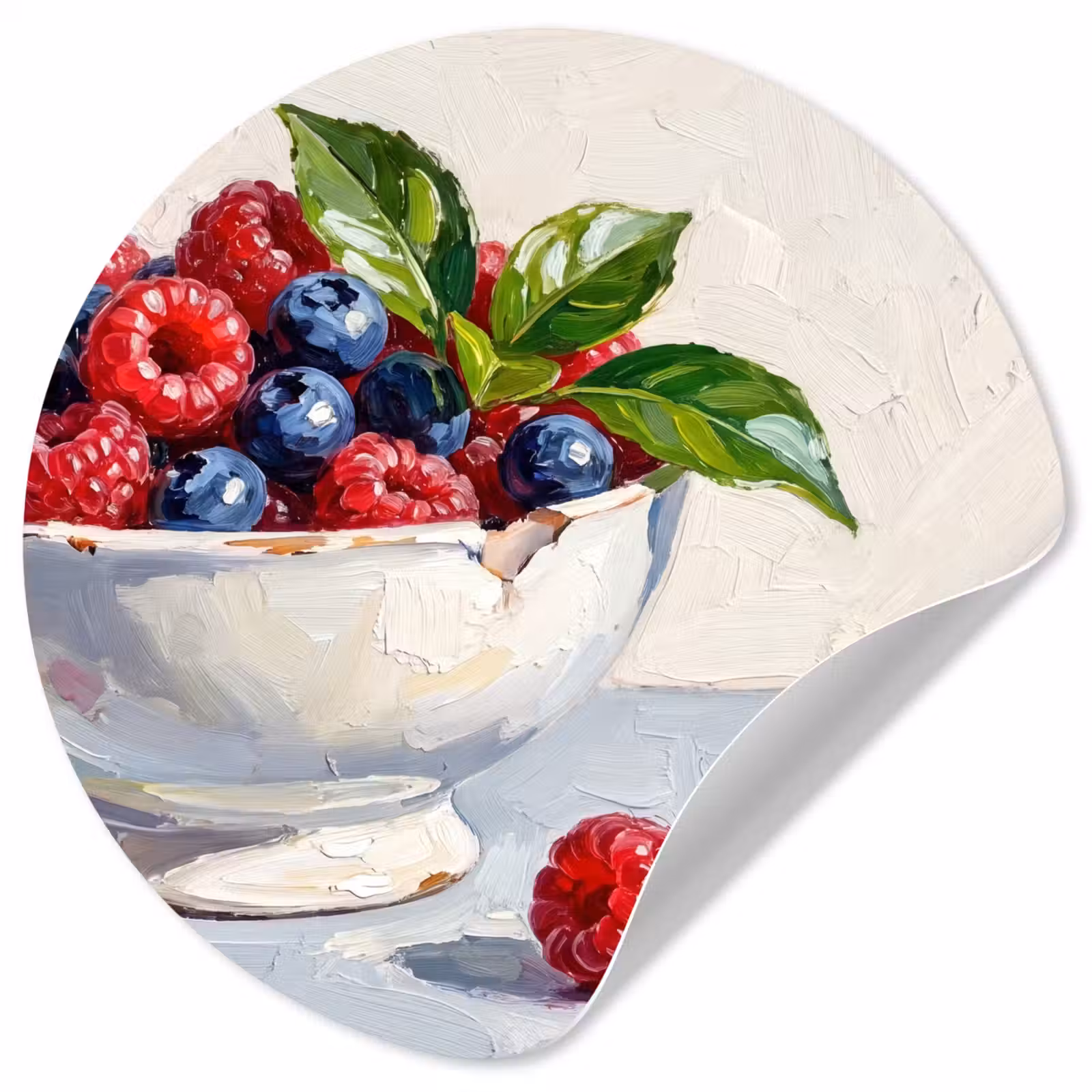 Wallpaper Circle - Berries - Bowl - Food - Bessen - Kom - Eten Wandcirkel behangsticker klein