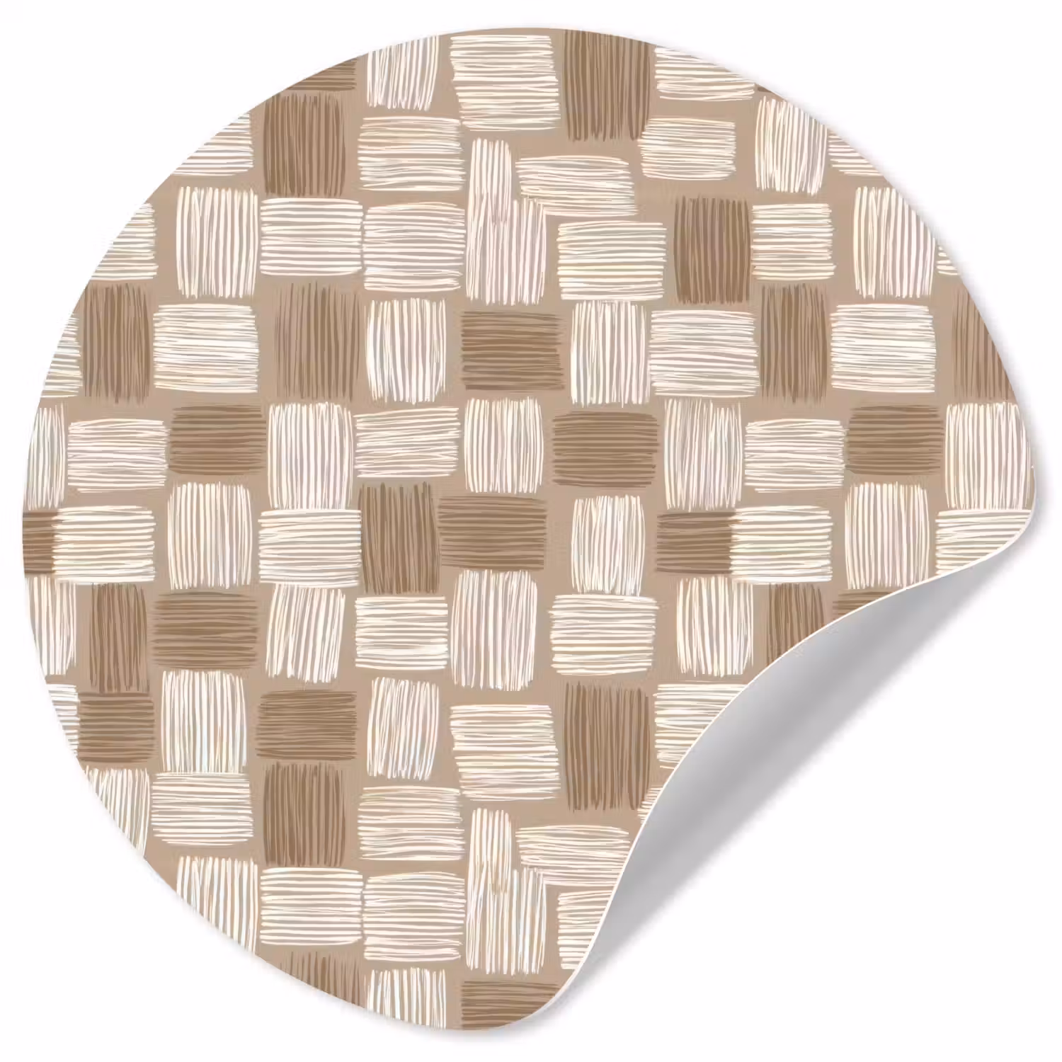 Blok - Patroon - Bruin Wandcirkel behangsticker klein 186 -3d