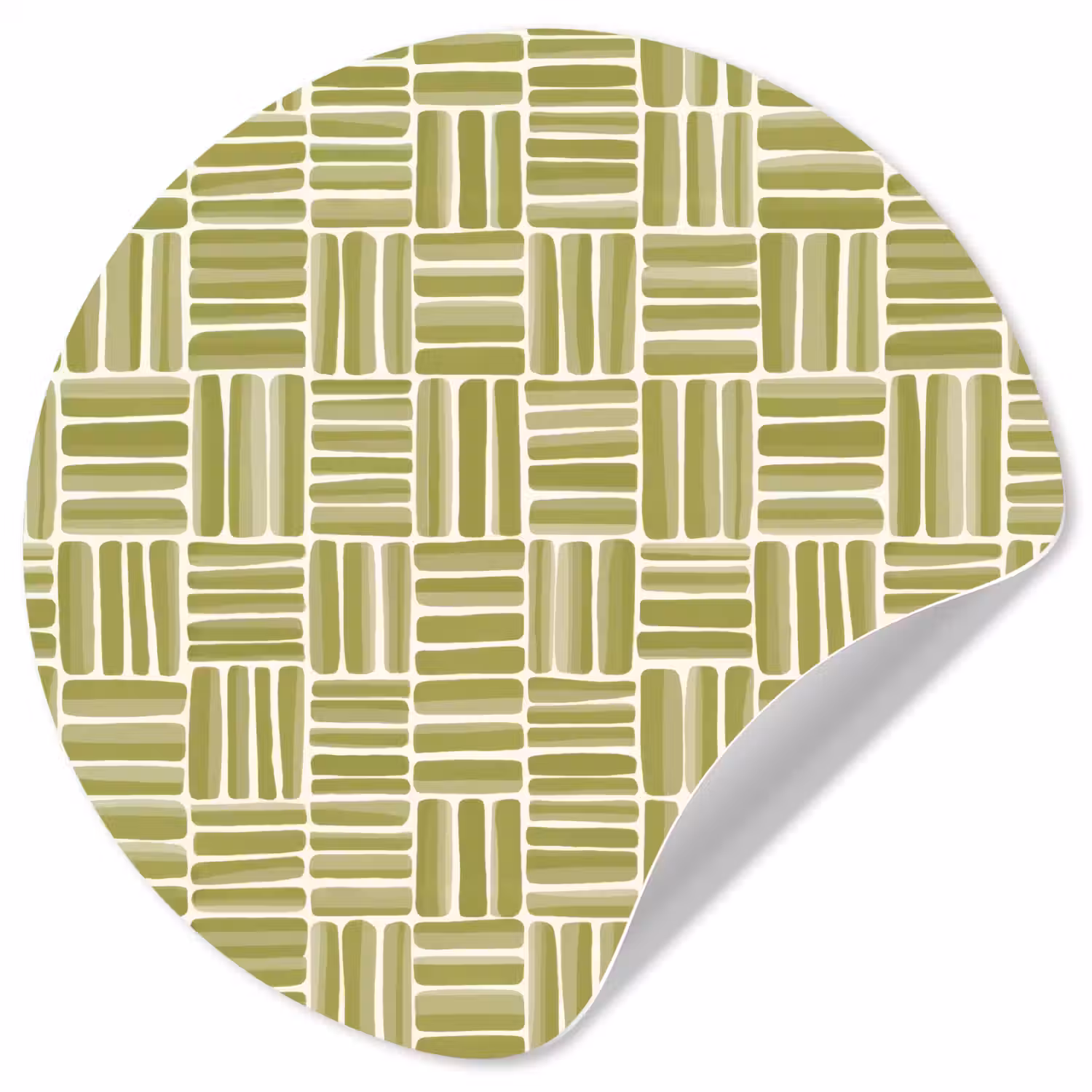 Vlecht - Patroon - Groen Wandcirkel behangsticker klein 186 -3d