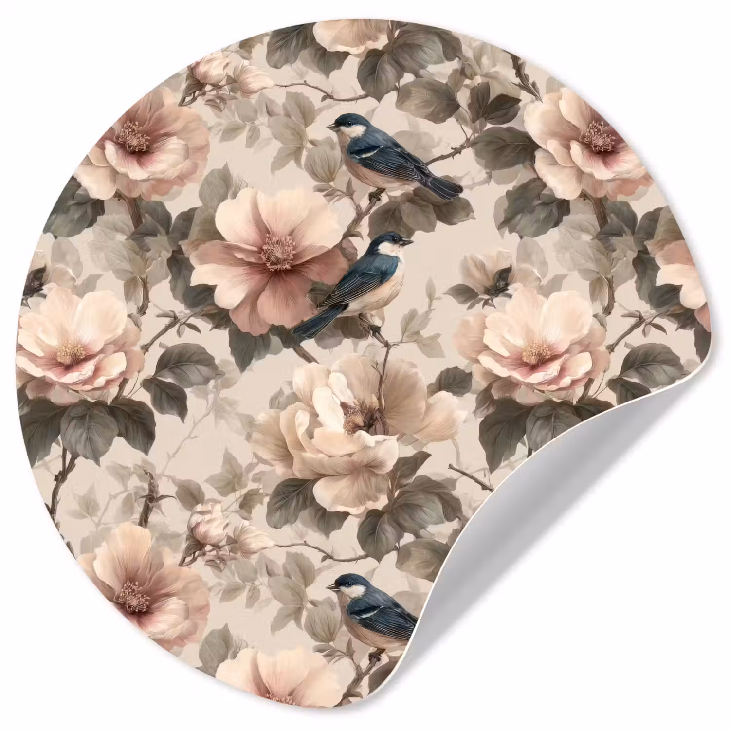 Klassiek - Vogels - Kleurrijk Wandcirkel behangsticker klein 186 -3d