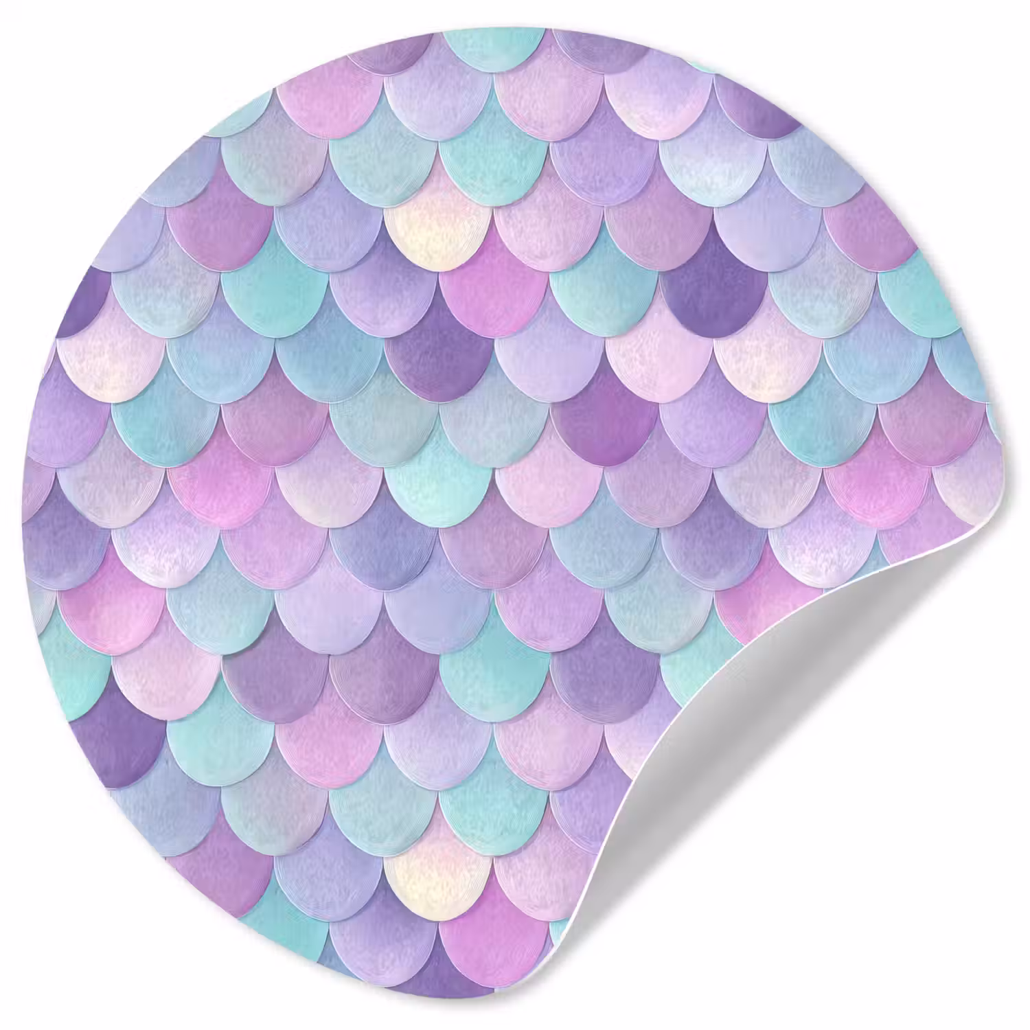 Dromerig - Zeemeermin - Pastel Wandcirkel behangsticker klein 186 -3d