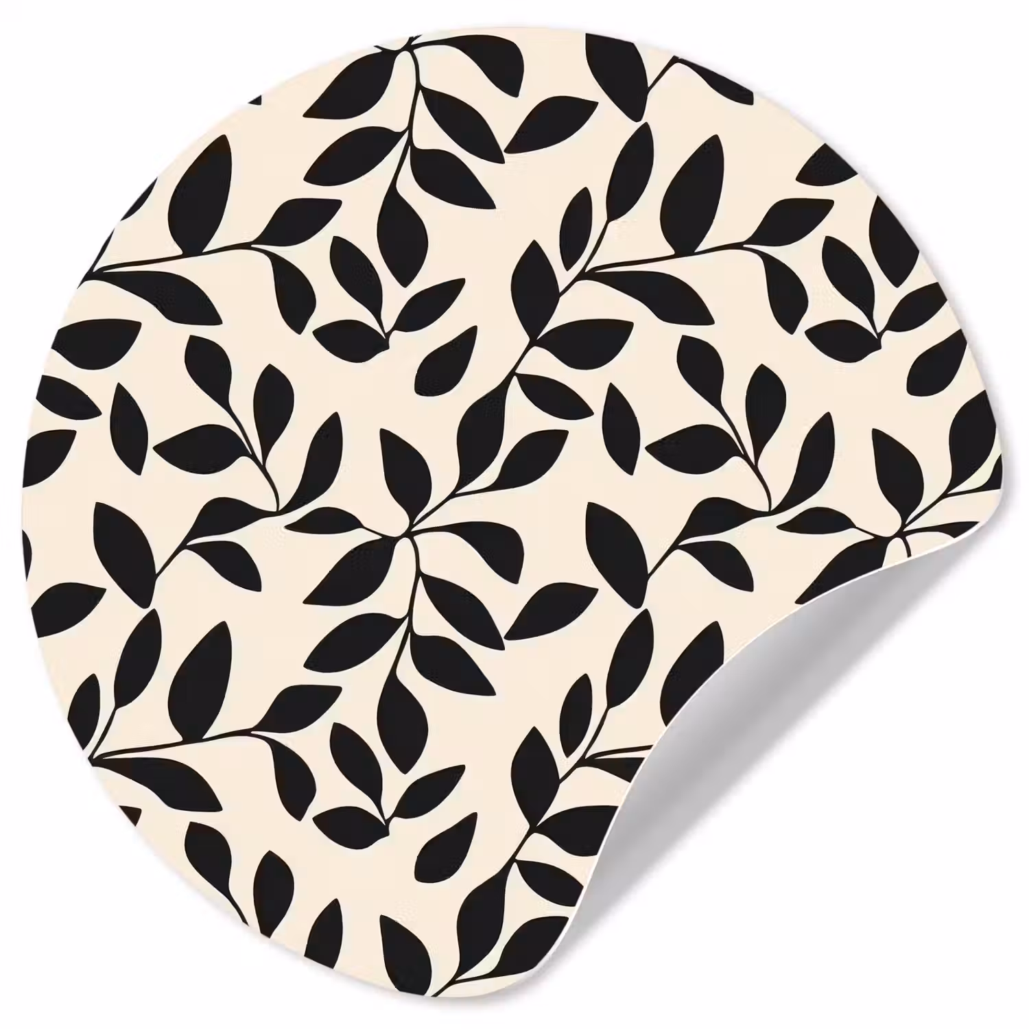 Elegant - Patroon - Zwart - Beige Wandcirkel behangsticker klein 186 -3d