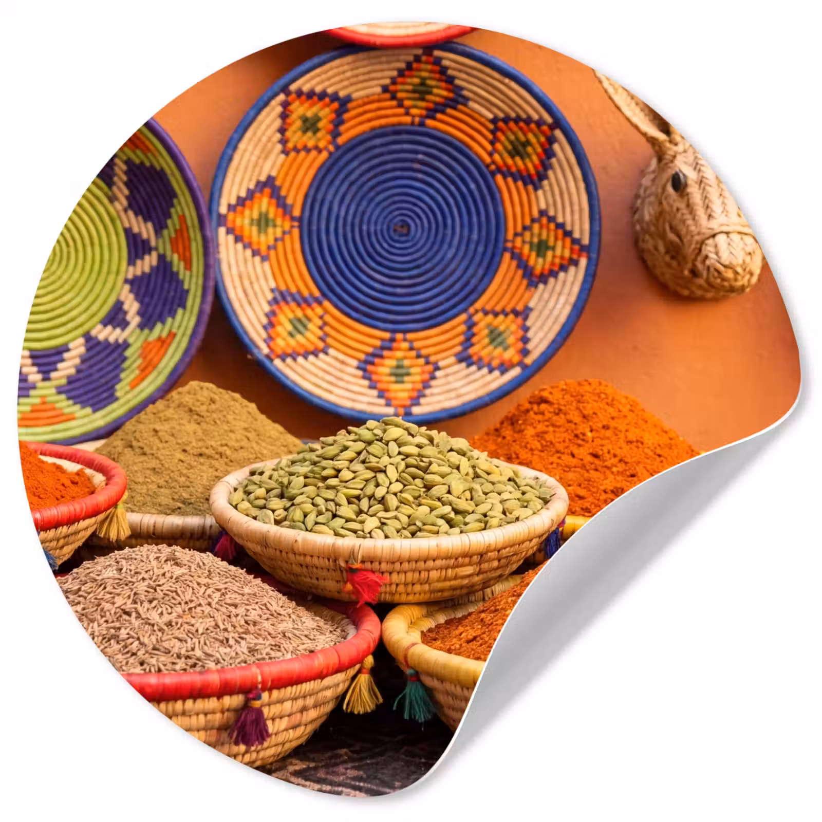 Wallpaper Circle - Food - Colorful - Culture - Eten - Kleurrijk - Cultuur Wandcirkel behangsticker klein