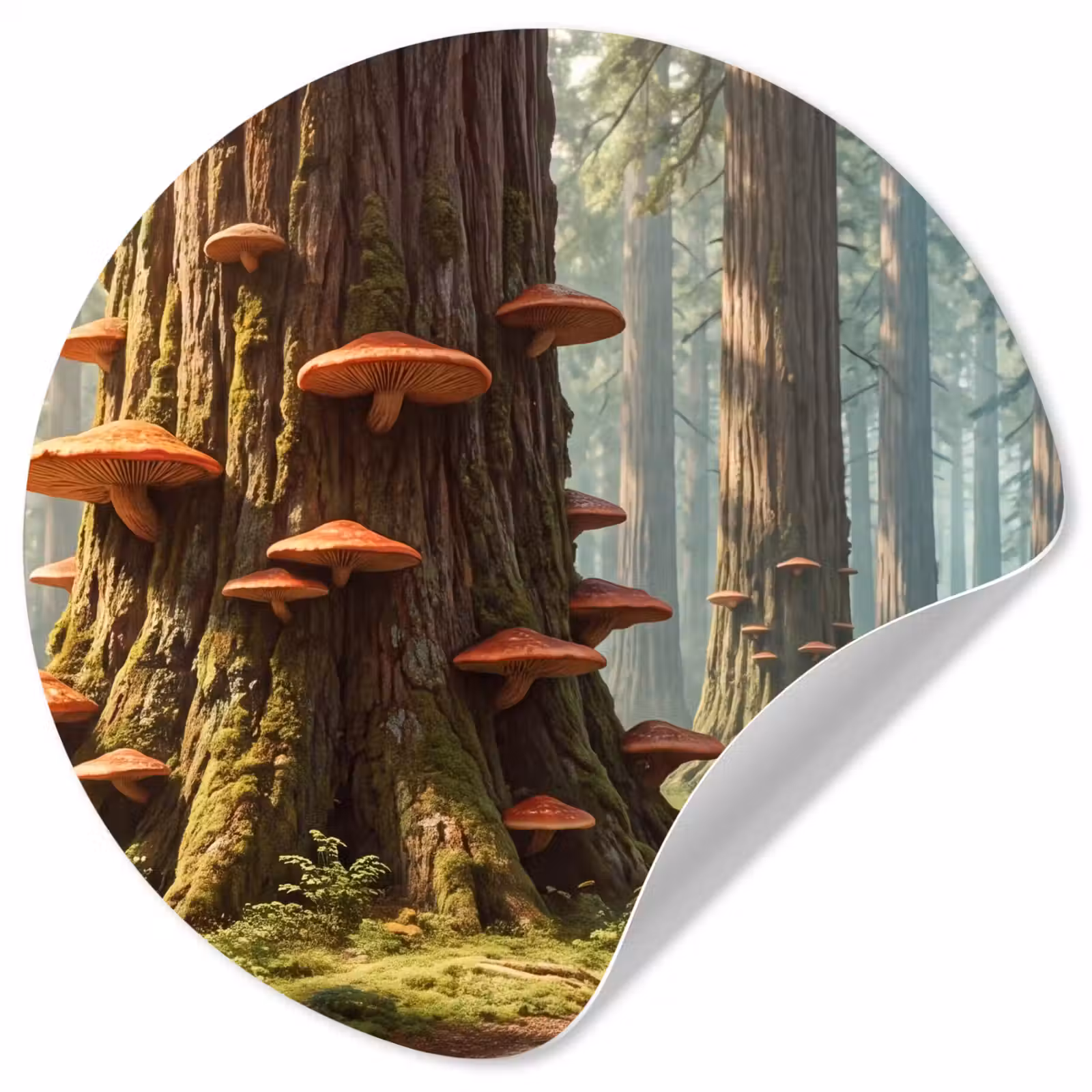 Wallpaper Circle - Forest - Trees - Nature - Bos - Bomen - Natuur Wandcirkel behangsticker klein