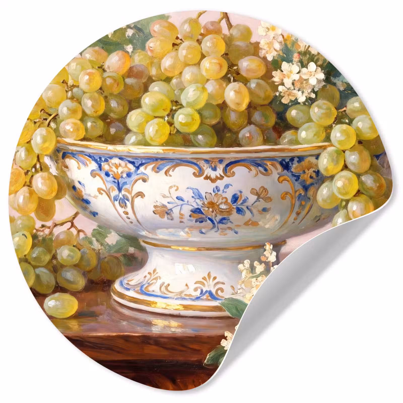 Wallpaper Circle - Fruit - Still Life - Classical - Fruit - Stilleven - Klassiek Wandcirkel behangsticker klein
