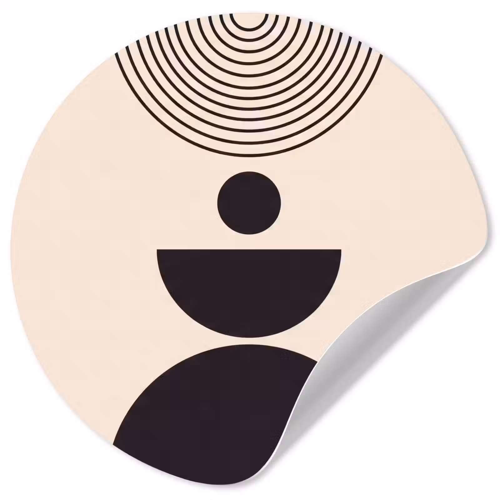 Wallpaper Circle - Geometric Balance - Art - Geometrische balans - Kunst Wandcirkel behangsticker klein
