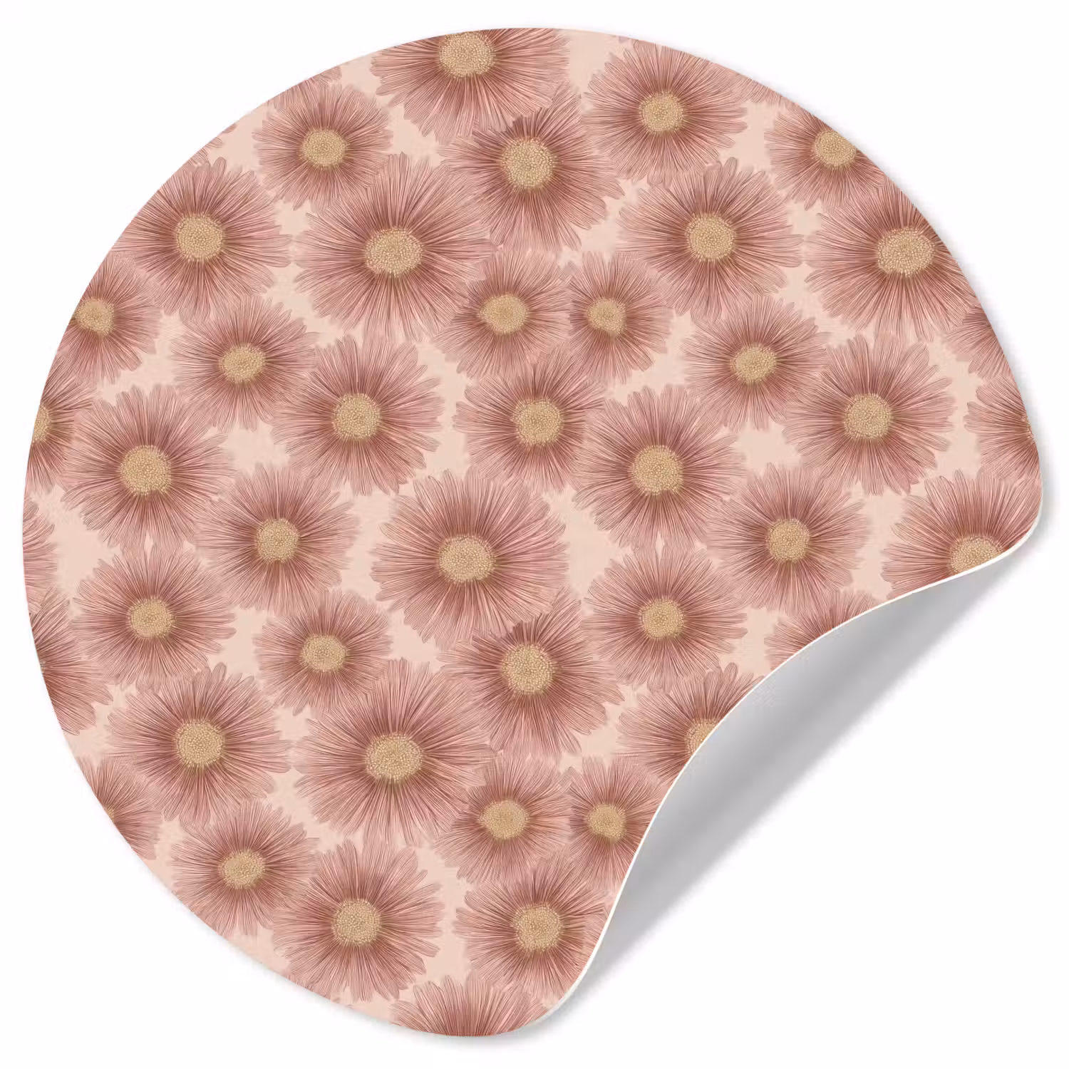 Gerbera - Bloemen - Roze Wandcirkel behangsticker klein 186 -3d