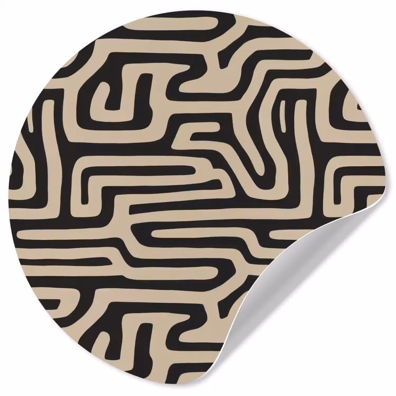 Grafisch - Lijnen - Zwart Wandcirkel behangsticker klein 186 -3d