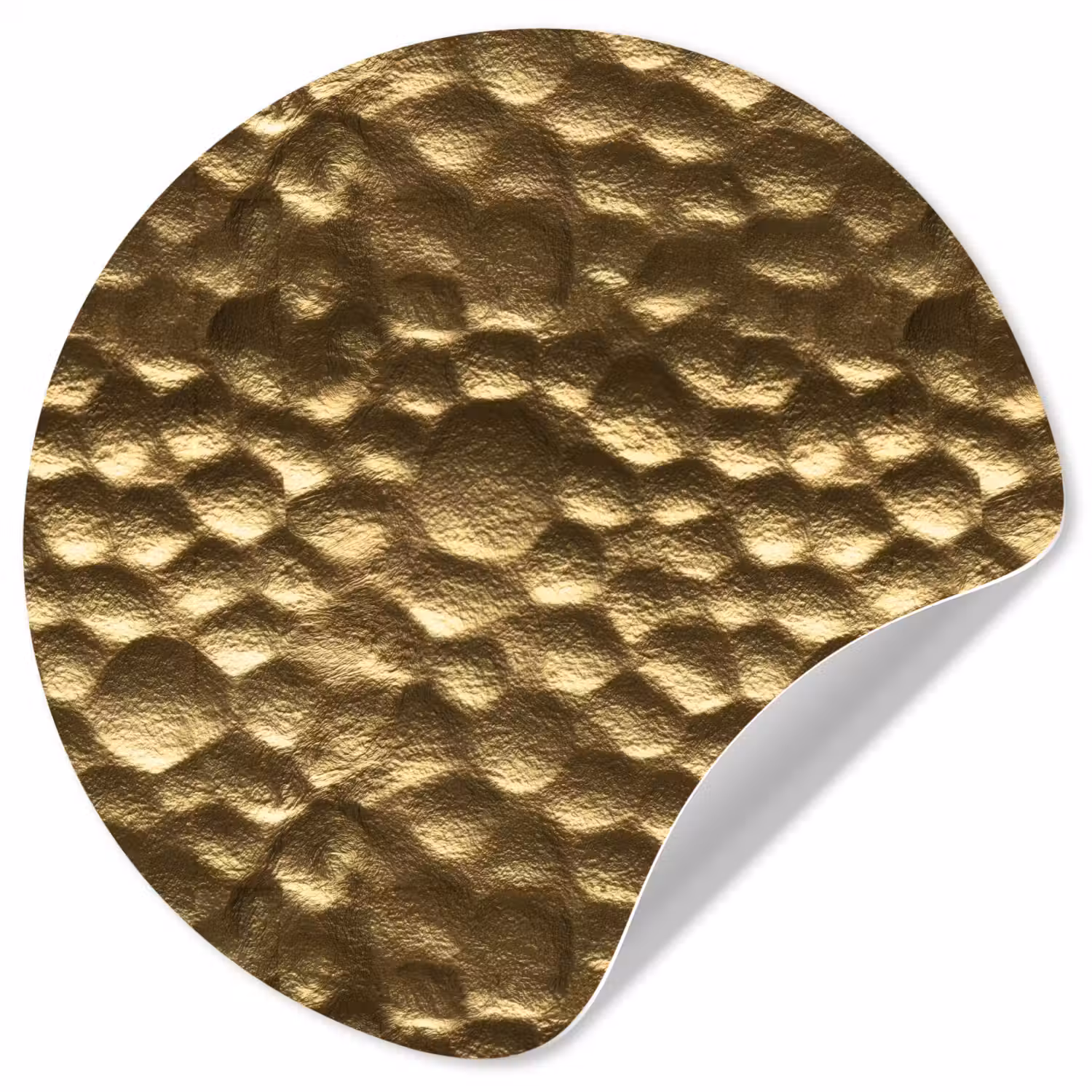 Gehamerd - Reliëf - Textuur - Bronsgoud Wandcirkel behangsticker klein 186 -3d