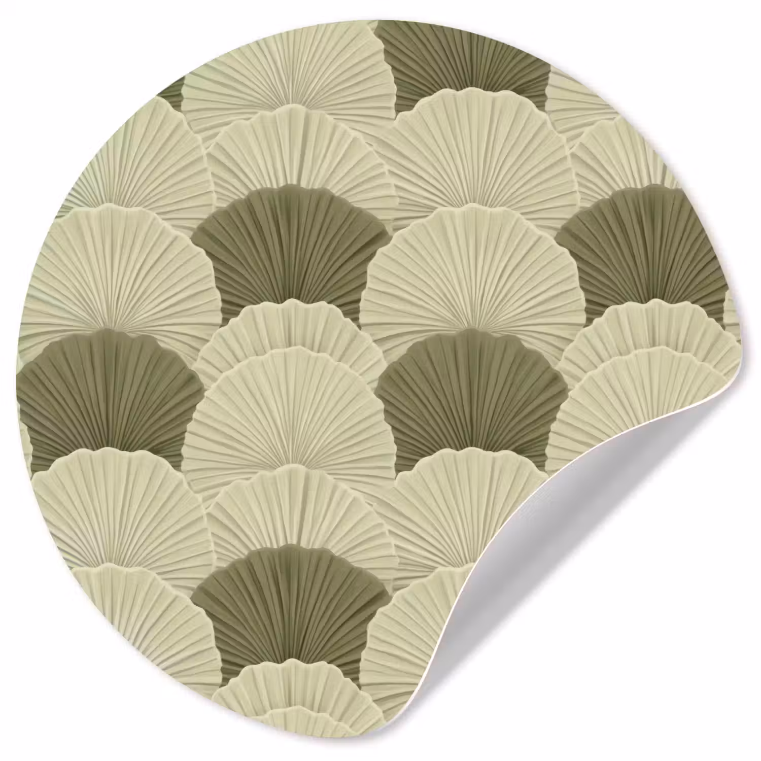 Bladeren - Structuur - Groen Wandcirkel behangsticker klein 186 -3d