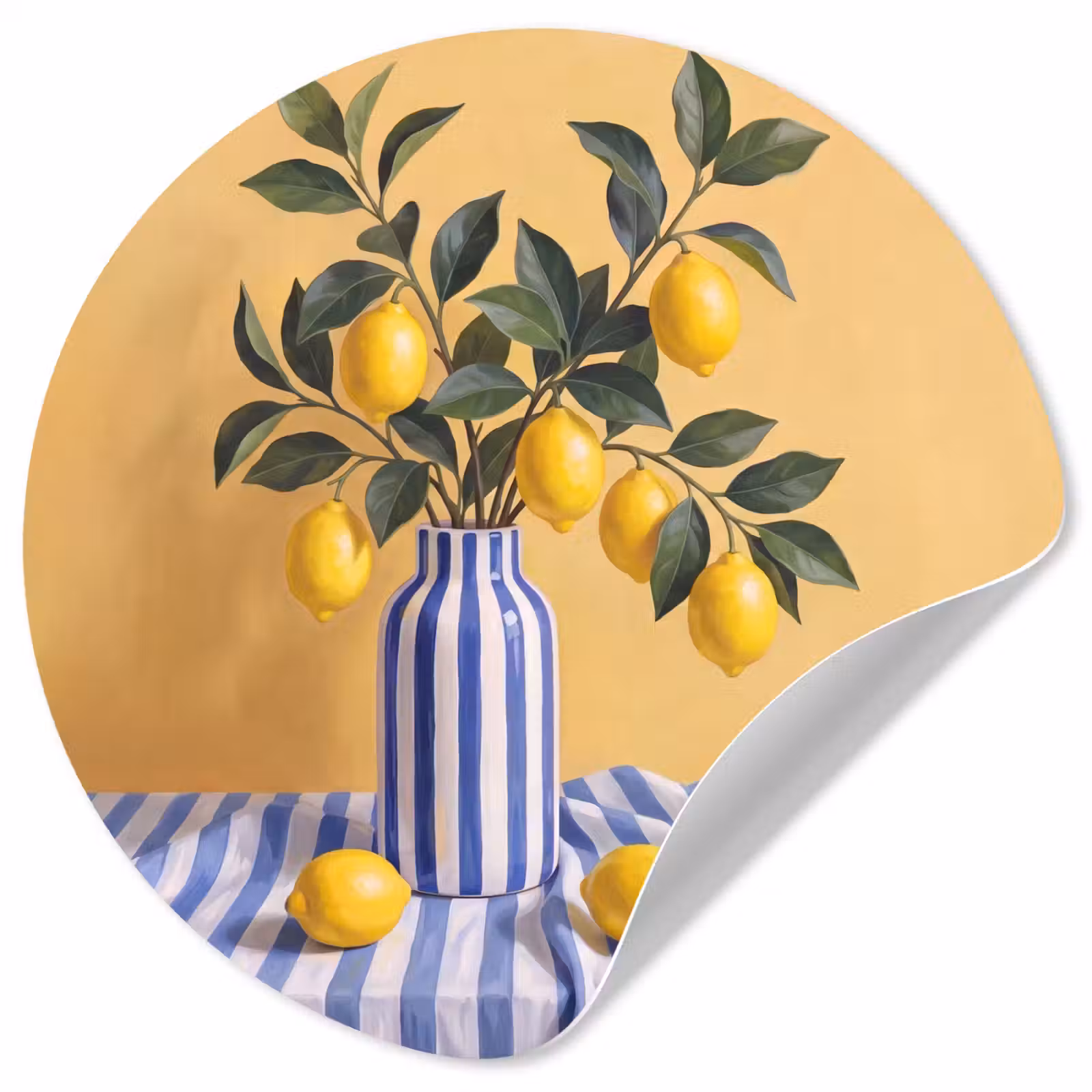 Wallpaper Circle - Lemon - Still Life - Modern - Citroen - Stilleven - Modern Wandcirkel behangsticker klein