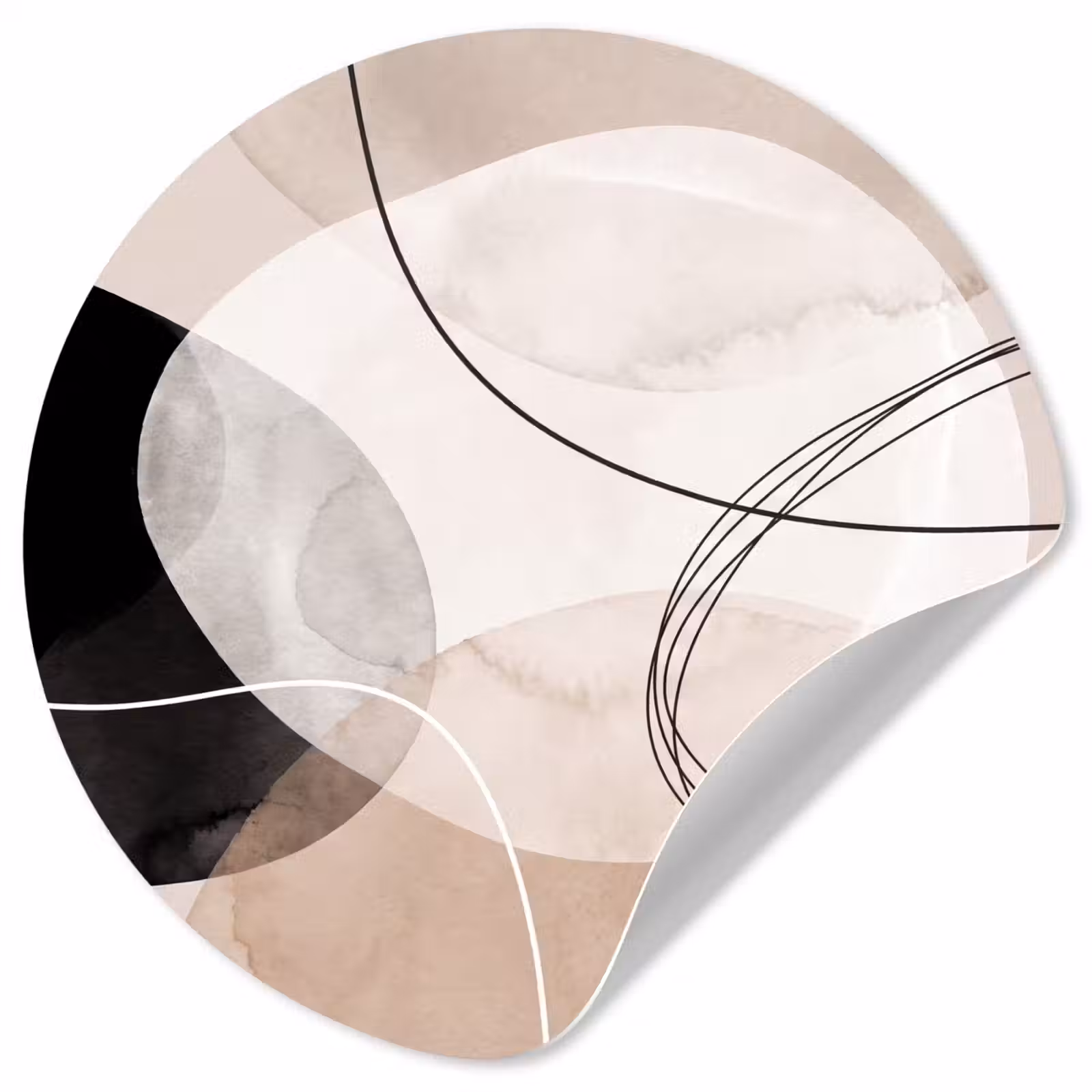 Wallpaper Circle - Lines - Wavy - Art - Lijnen - Golvend - Kunst Wandcirkel behangsticker klein