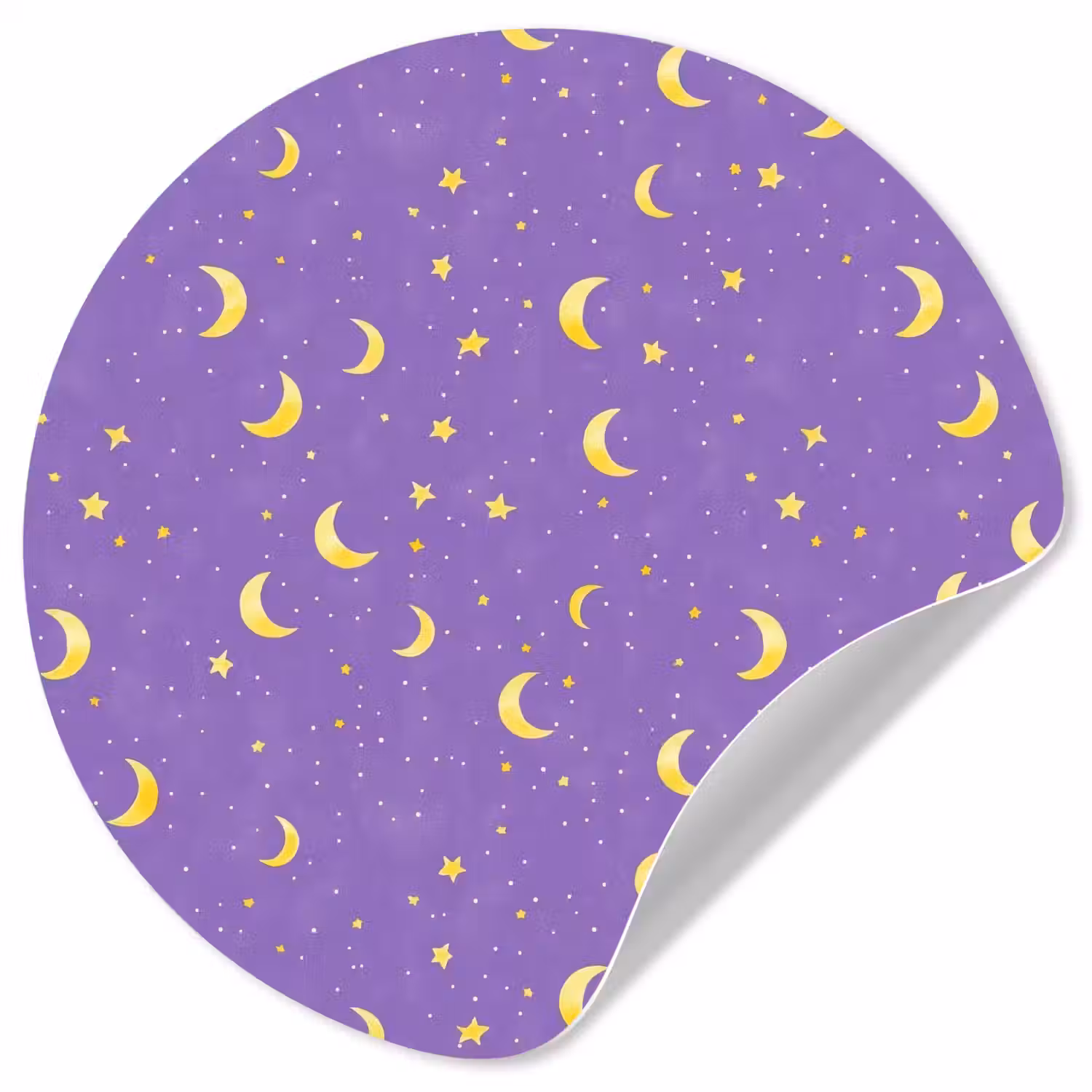 Manen - Sterren - Paars Wandcirkel behangsticker klein 186 -3d