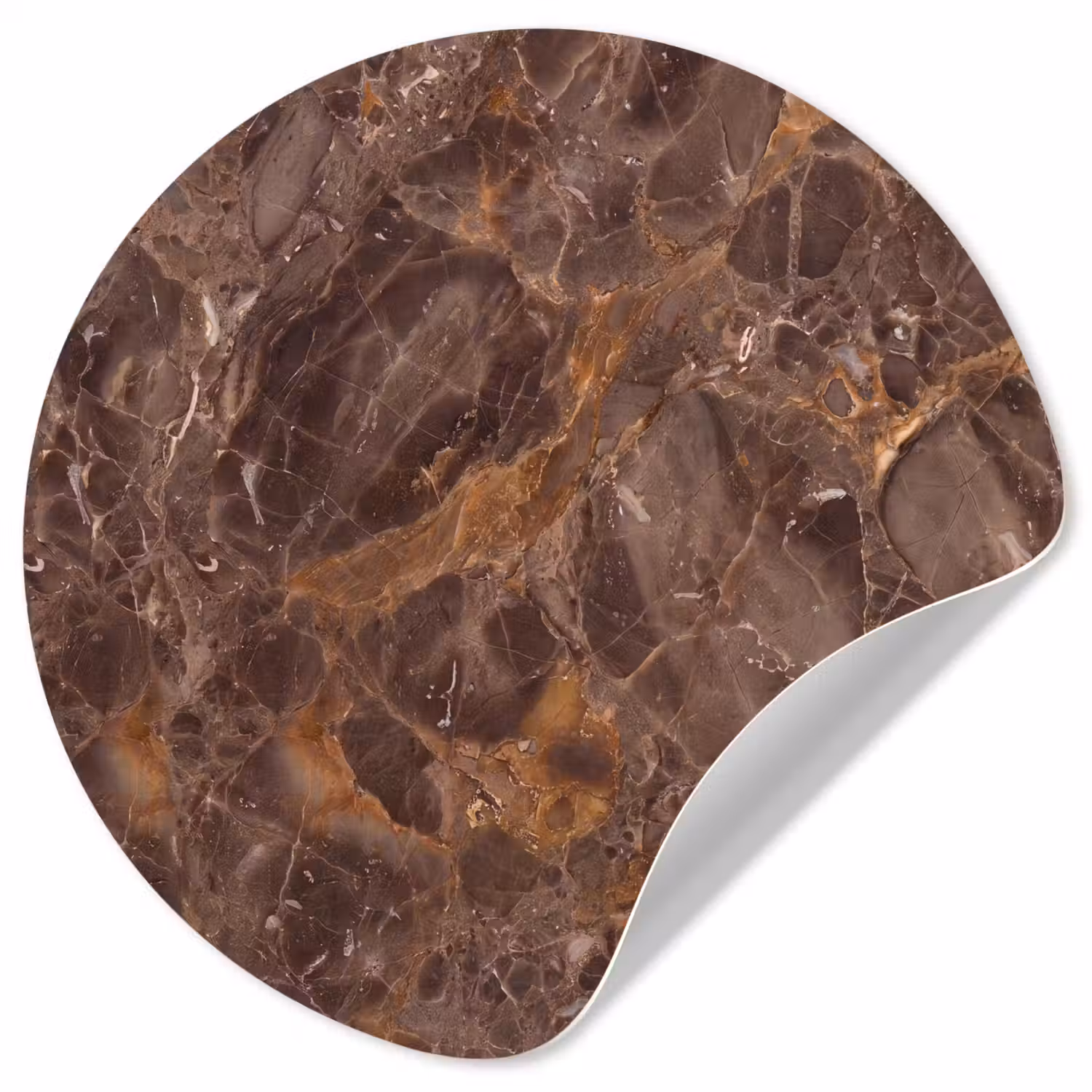 Marmer - Patroon - Natuur - Bruin - Goud Wandcirkel behangsticker klein -3d