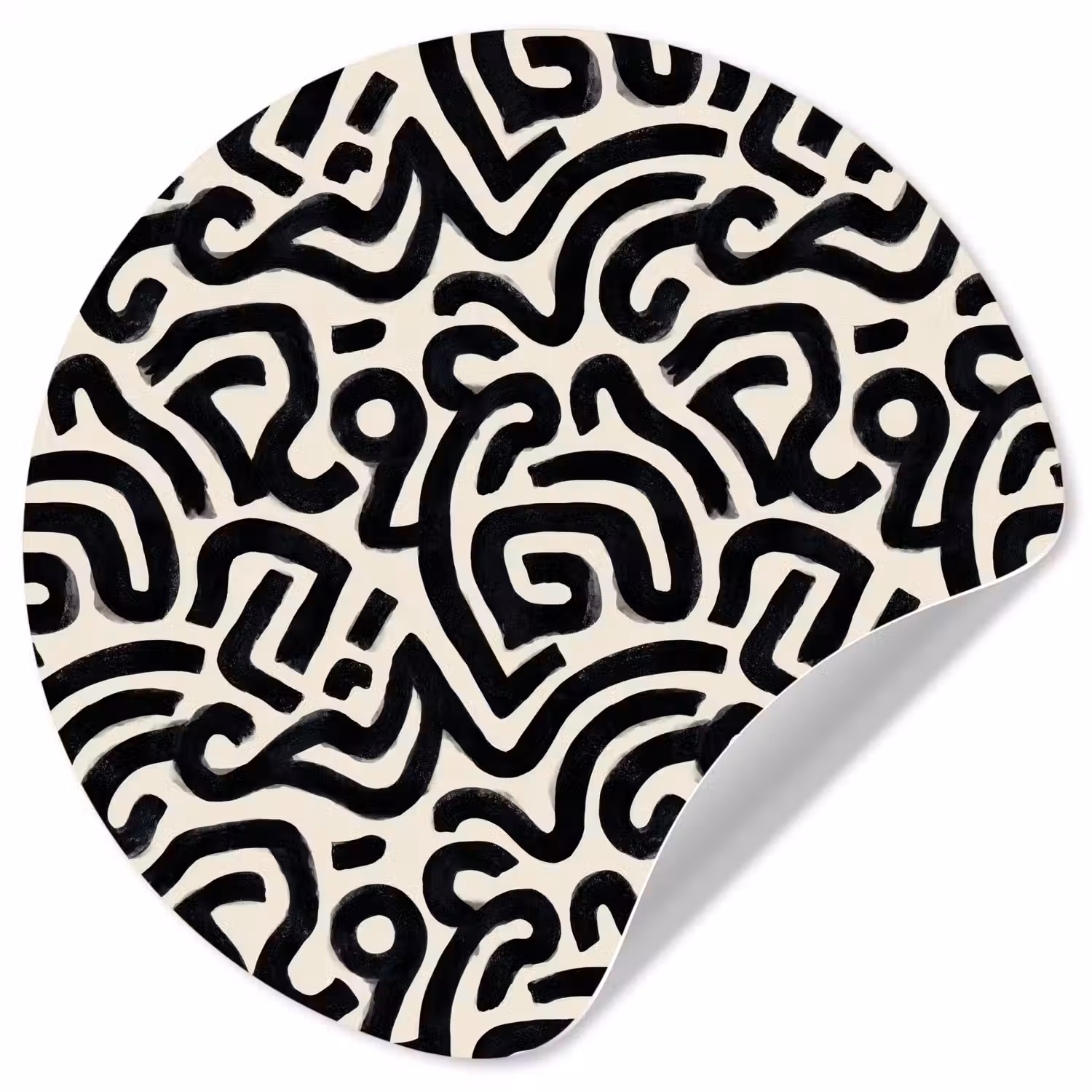 Modern - Abstract - Zwart Wandcirkel behangsticker klein 186 -3d