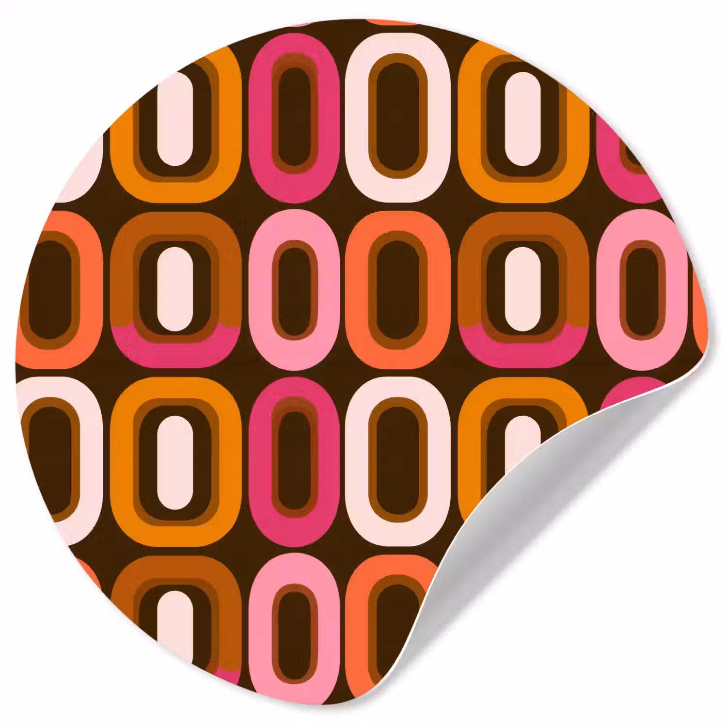 Modern - Retro - Kleurrijk Wandcirkel behangsticker klein 186 -3d