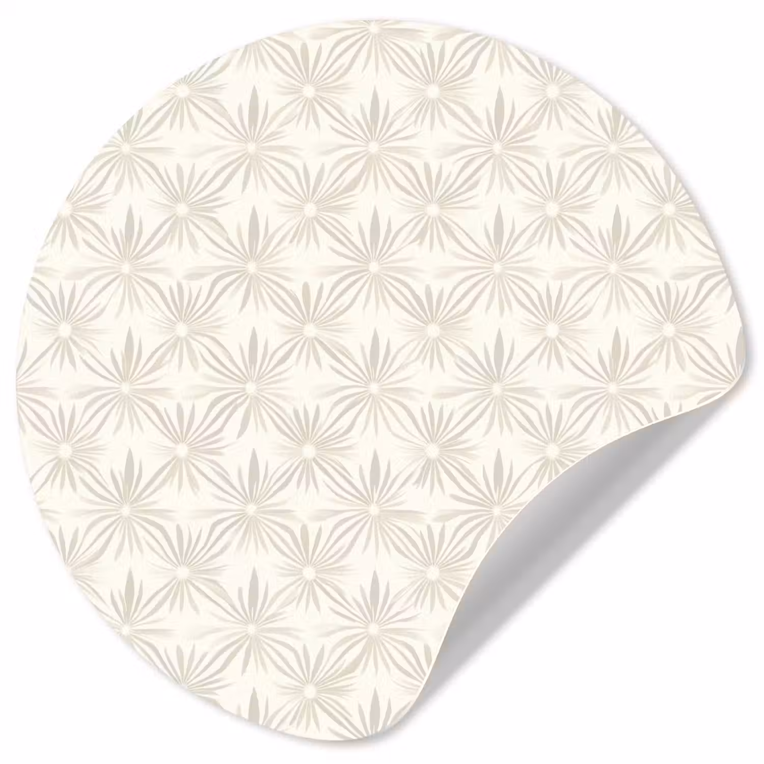 Patroon - Bloemen - Beige Wandcirkel behangsticker klein 186 -3d