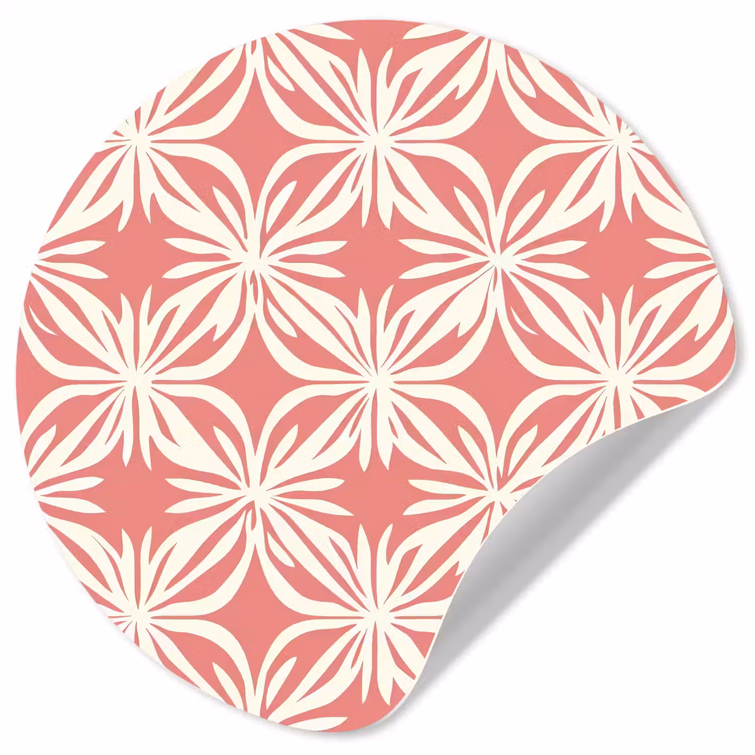 Roze - Bloemenmotief - Wit - Modern Wandcirkel behangsticker klein 186 -3d