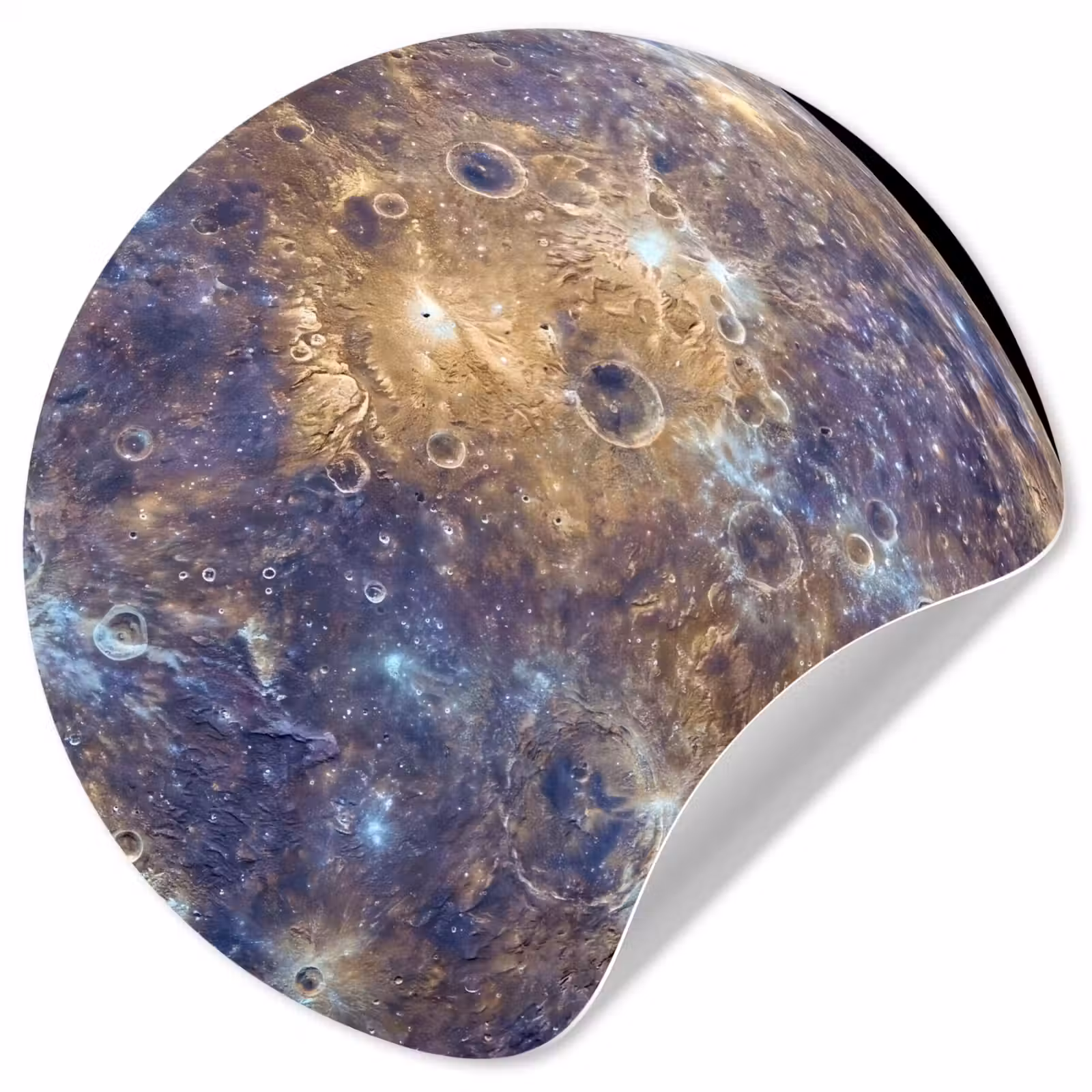 Wallpaper Circle - Planet - Craters - Space - Planeet - Kraters - Ruimte Wandcirkel behangsticker klein
