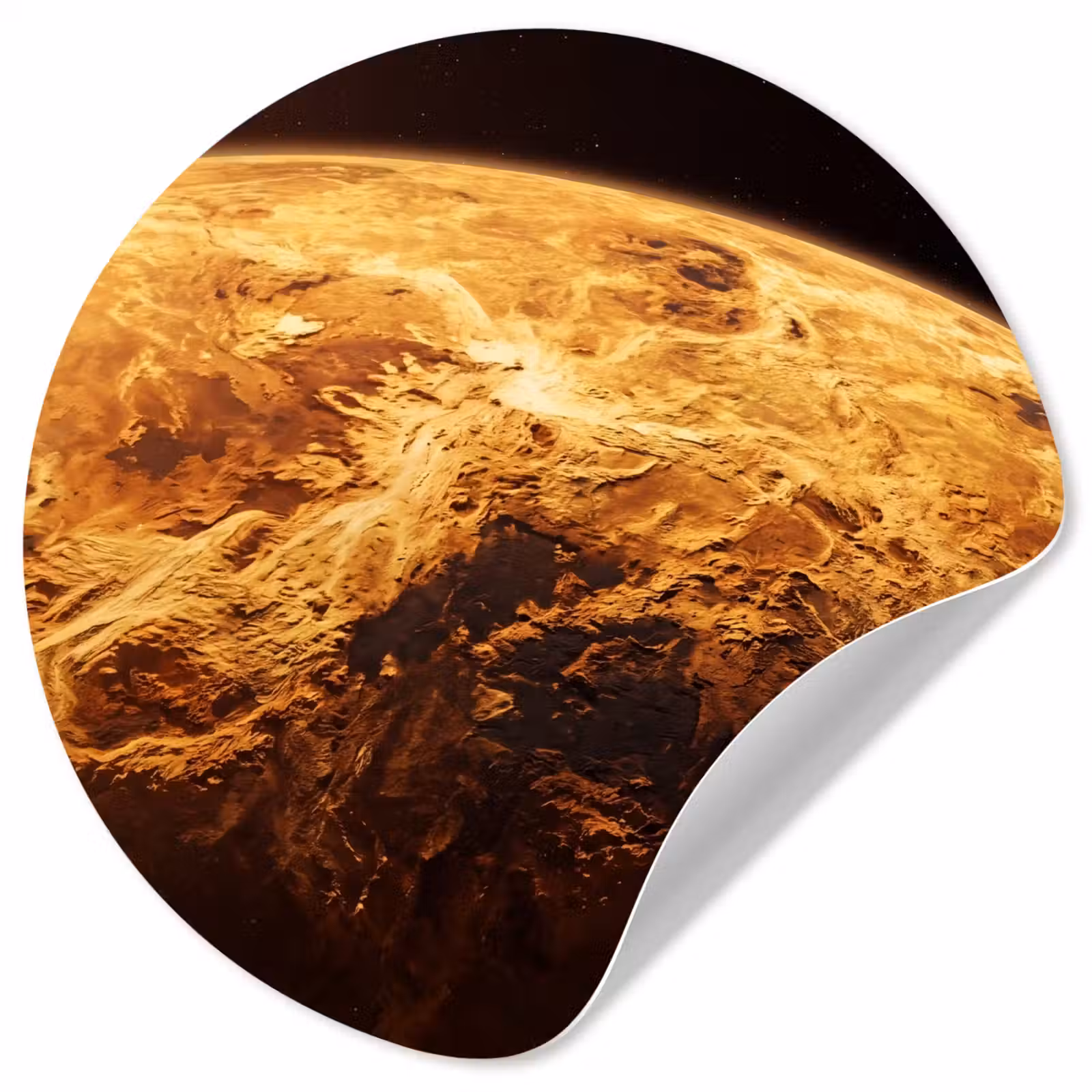 Wallpaper Circle - Planet - Space - Orange - Planeet - Ruimte - Oranje Wandcirkel behangsticker klein
