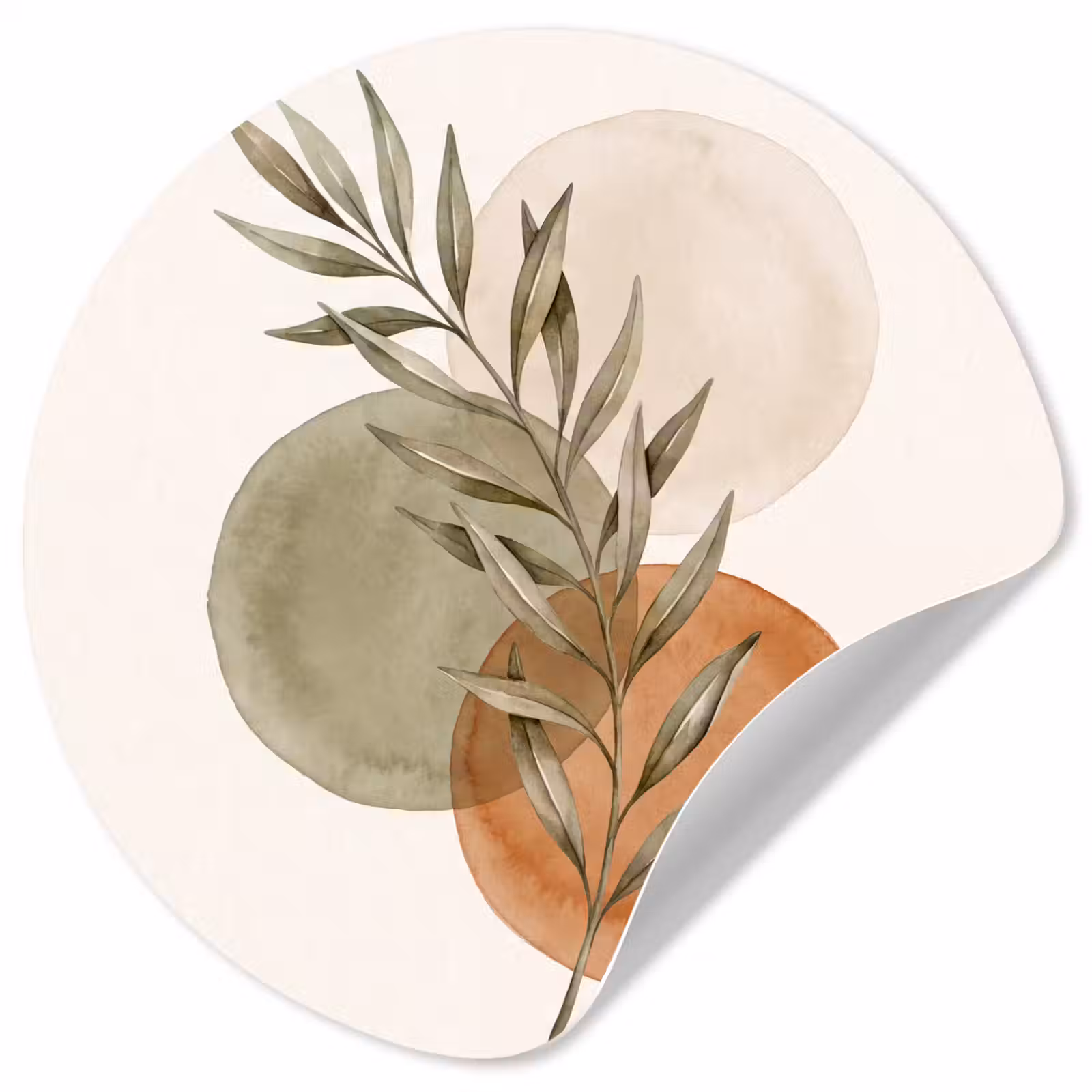 Wallpaper Circle - Plant - Circles - Abstract - Plant - Cirkels - Abstract Wandcirkel behangsticker klein