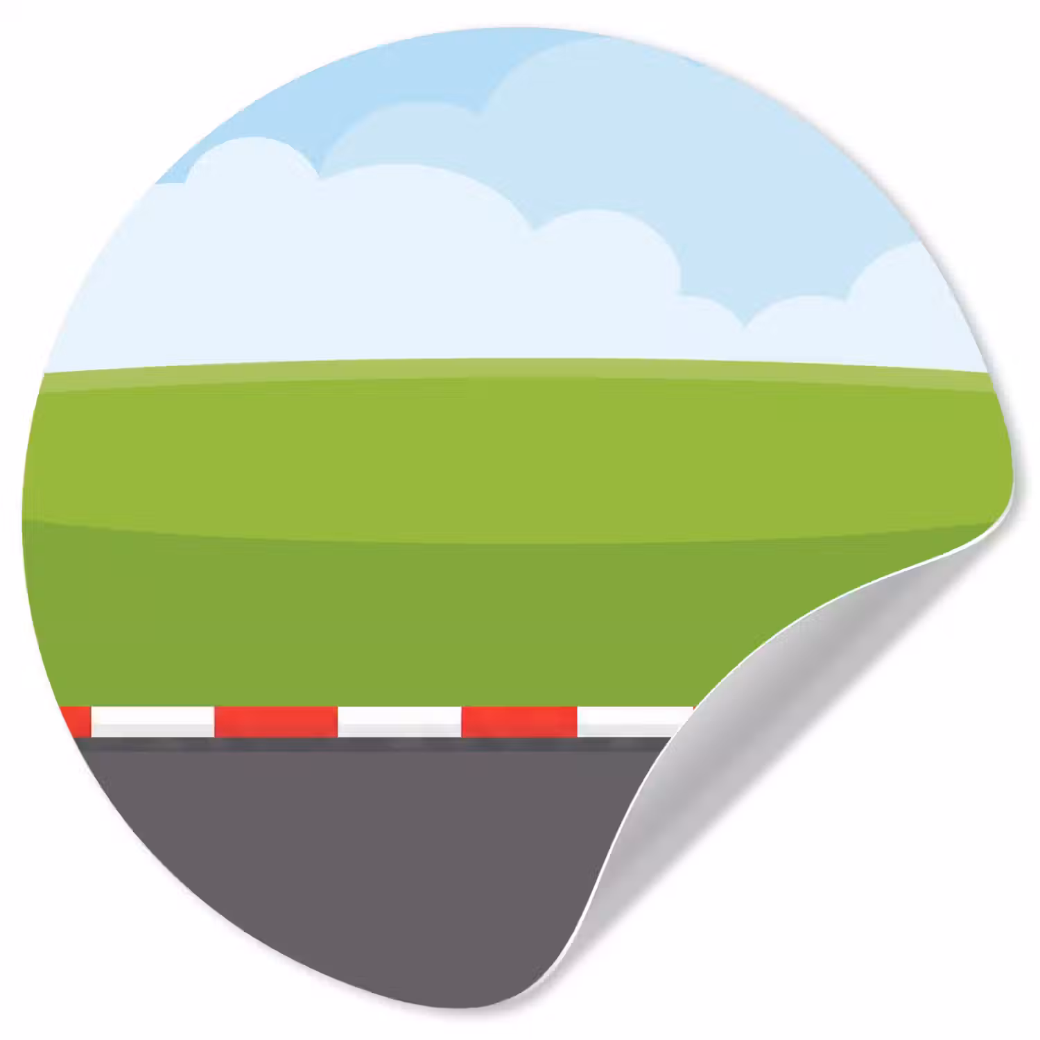 Racebaan - Illustratie - Sport - Kleurrijk Wandcirkel behangsticker klein -3d