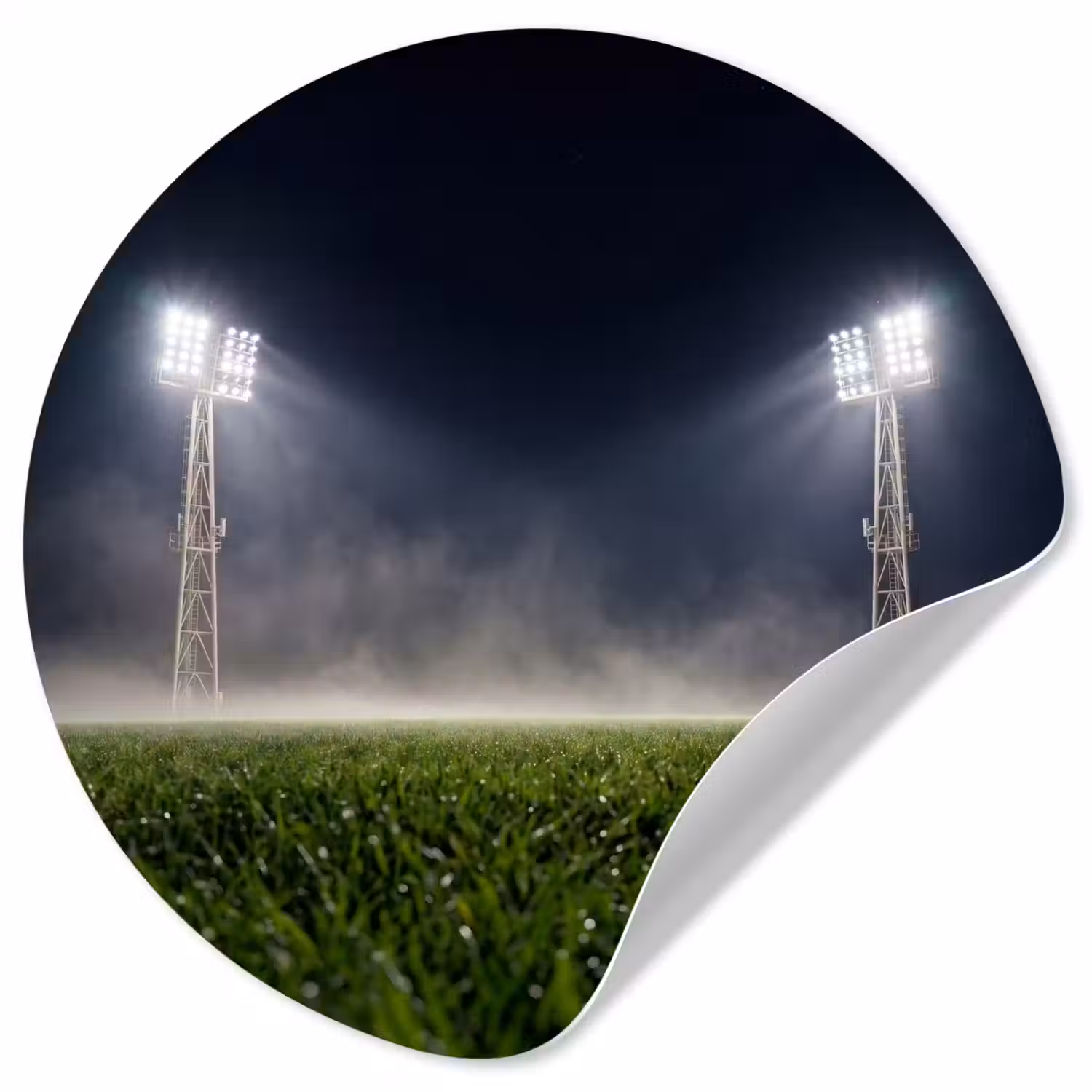 Stadion - Lichtmast - Sport - Nacht Wandcirkel behangsticker klein -3d
