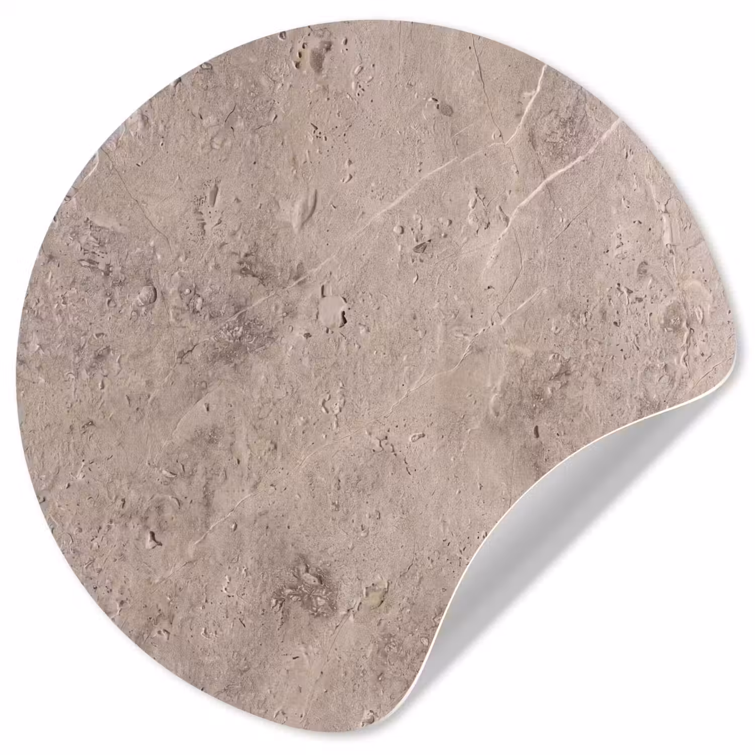 Textuur - Steen - Patroon - Rustiek - Beige Wandcirkel behangsticker klein -3d