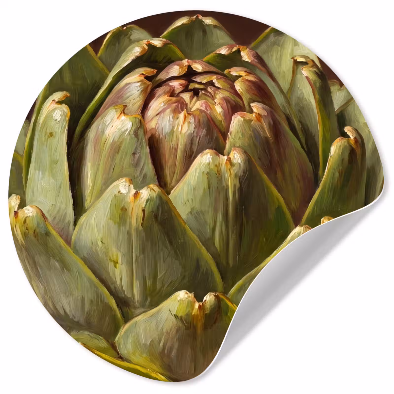 Wallpaper Circle - Vegetable - Artichoke - Green - Groente - Artisjok - Groen Wandcirkel behangsticker klein